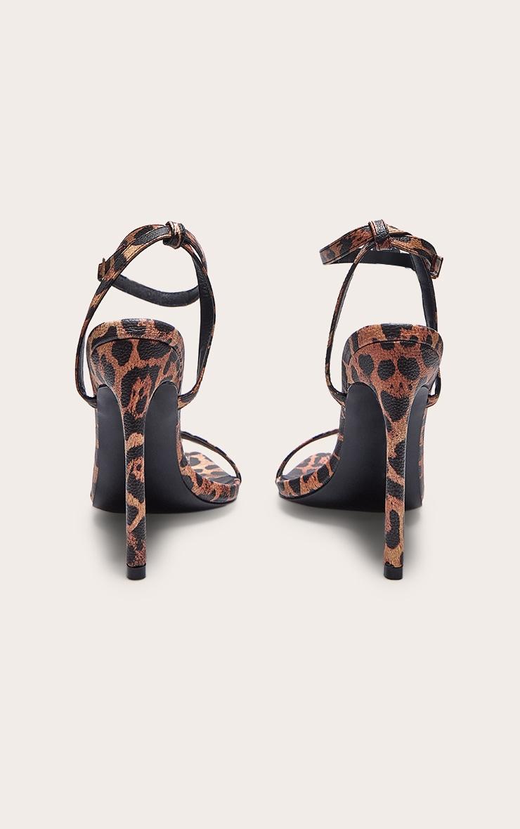 Leopard PU Point Toe Barley There High Heel Sandals Product Image
