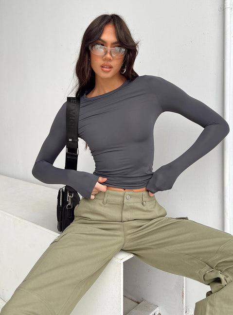 Arnim Long Sleeve Top Grey Product Image