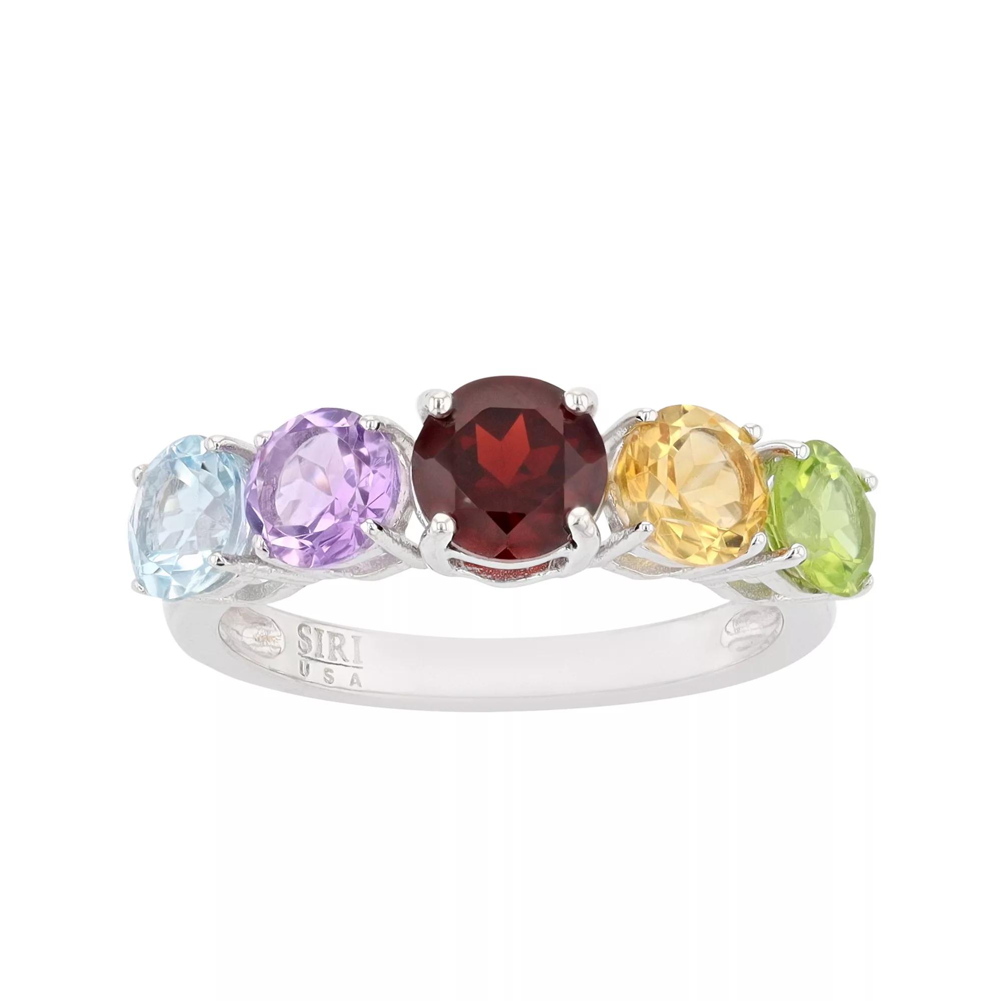 SIRI USA by TJM Sterling Silver Faceted Multi Semi-Precious Stones Ring, Women's,  Product Image