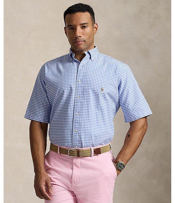 Polo Ralph Lauren Big & Tall Classic Fit Gingham Short Sleeve Oxford Shirt Product Image