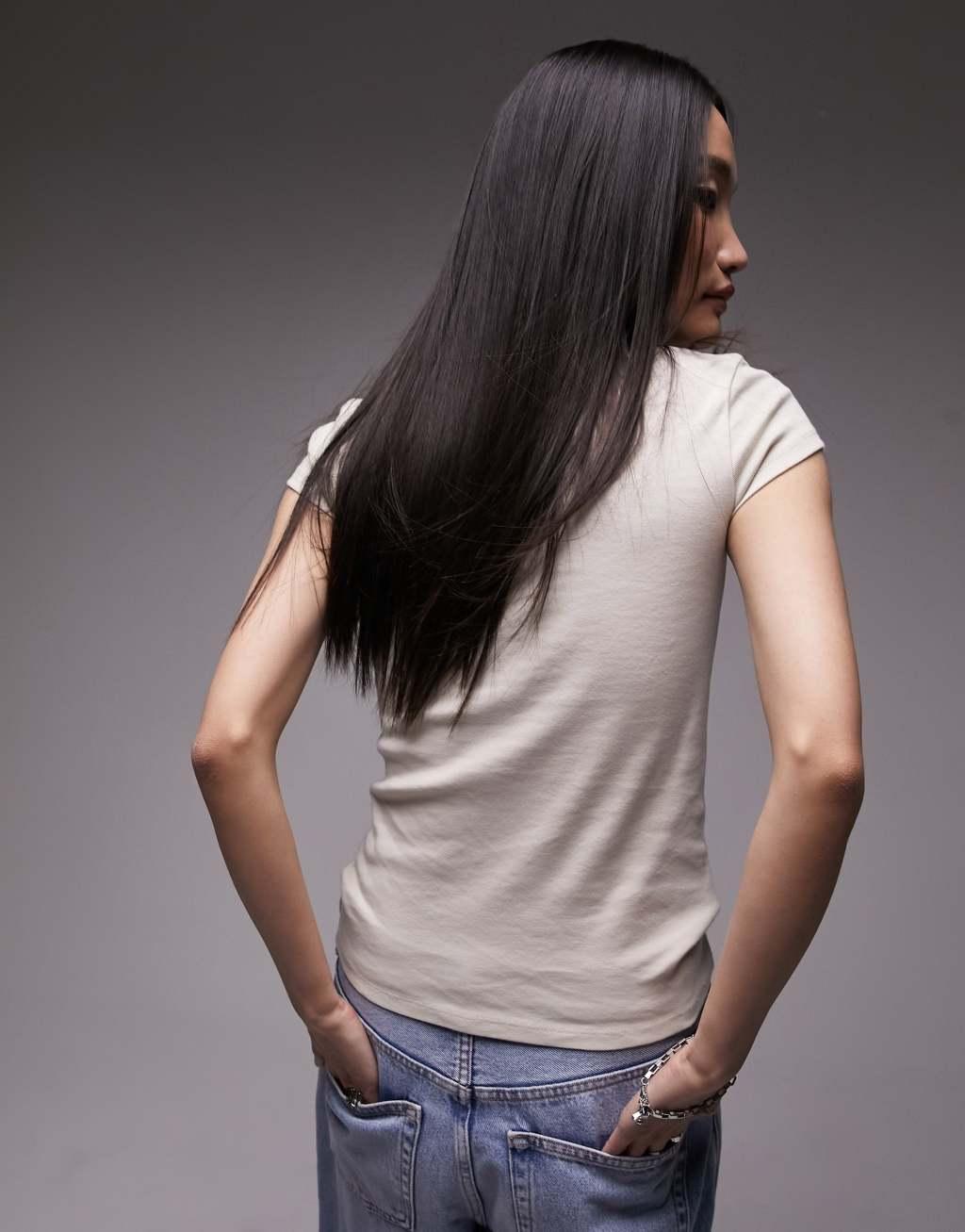 Topshop everyday tee in stone  Product Image