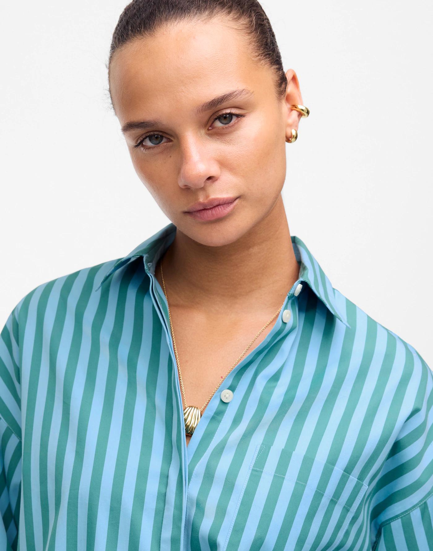 Boxy Button-Up Shirt in Stripe Product Image