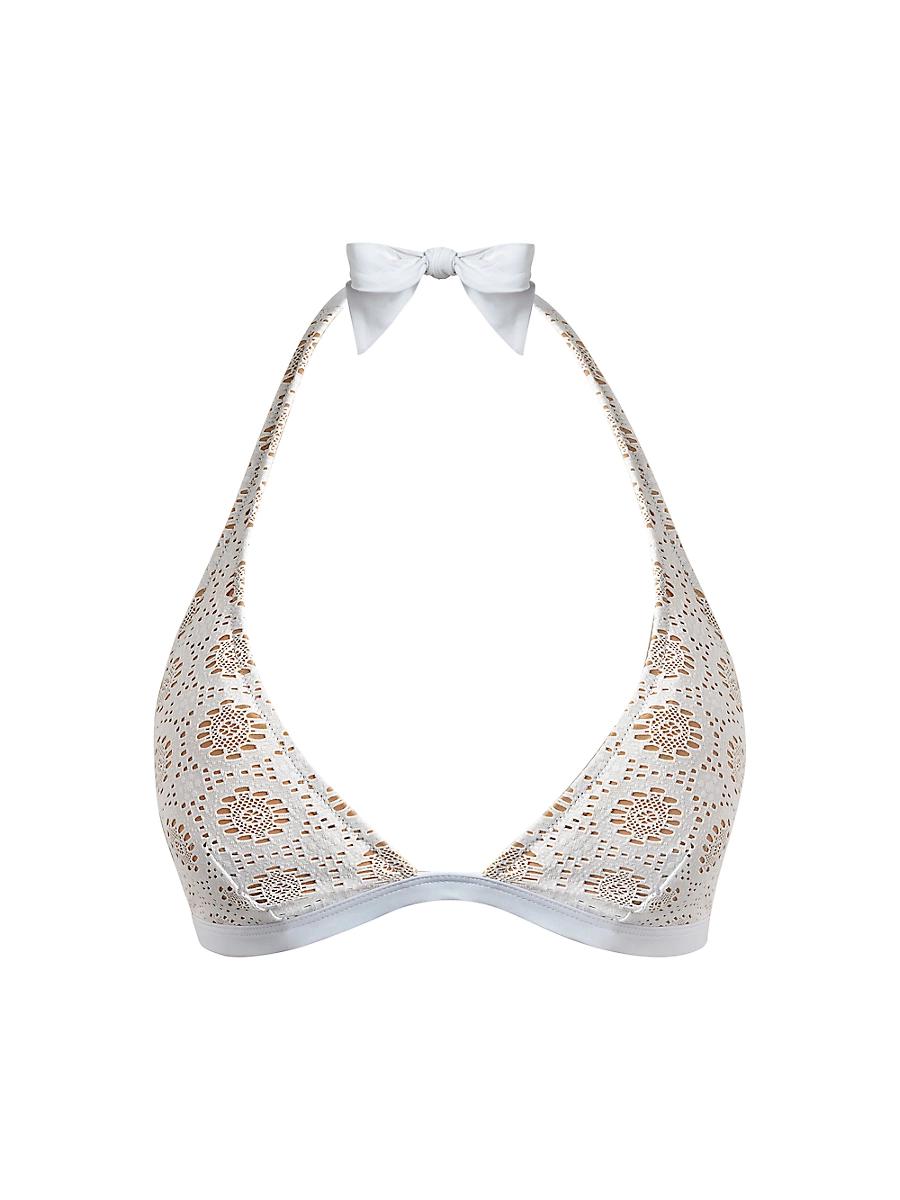 Womens Broderie Anglaise Triangle Bikini top Product Image