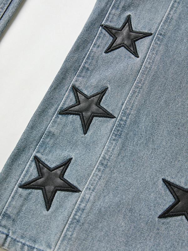 Vintage Denim Star Patch Boyfriend Jeans Product Image