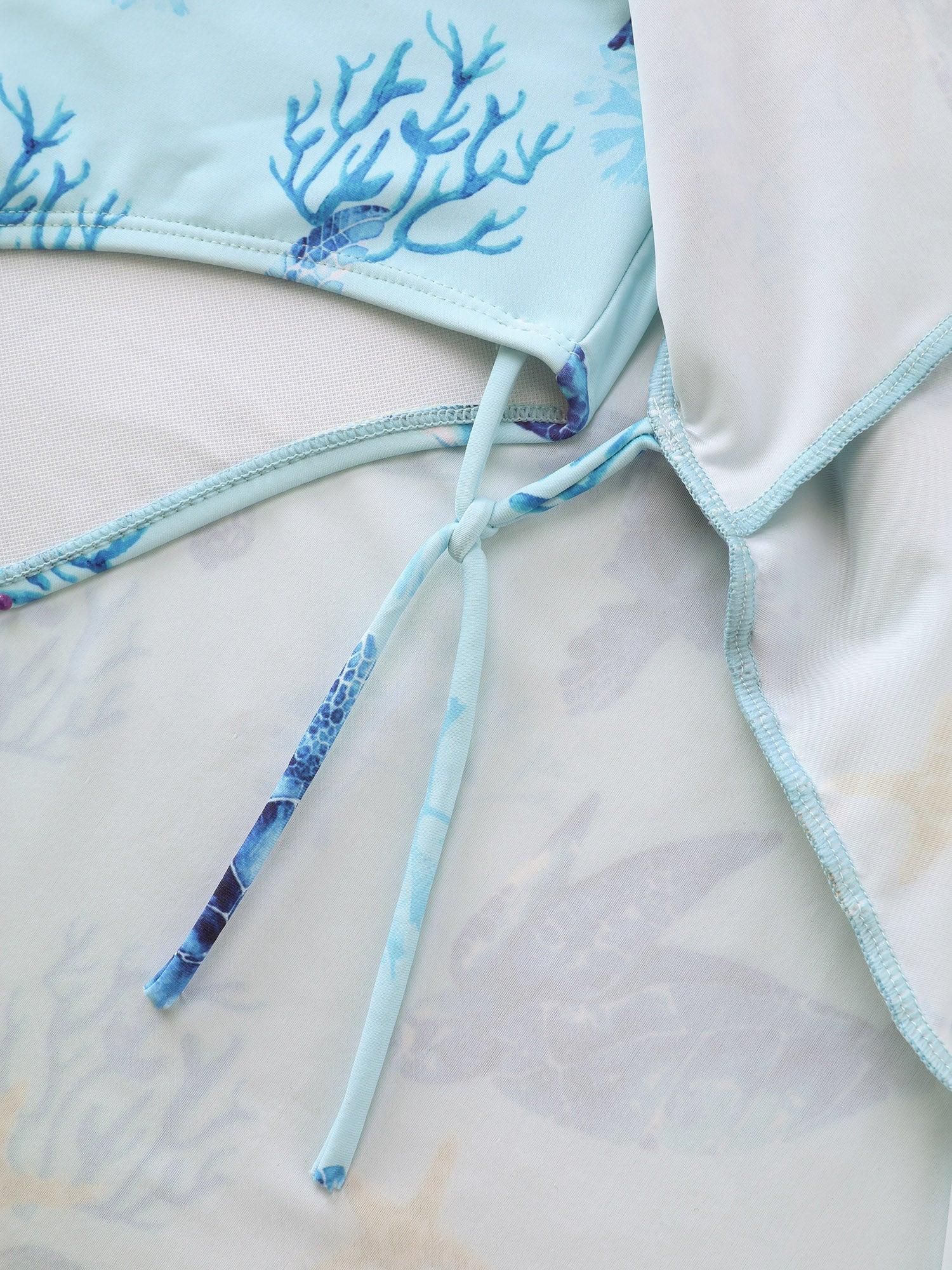 Sea Turtle Print Pockets Swim Dress Female Product Image
