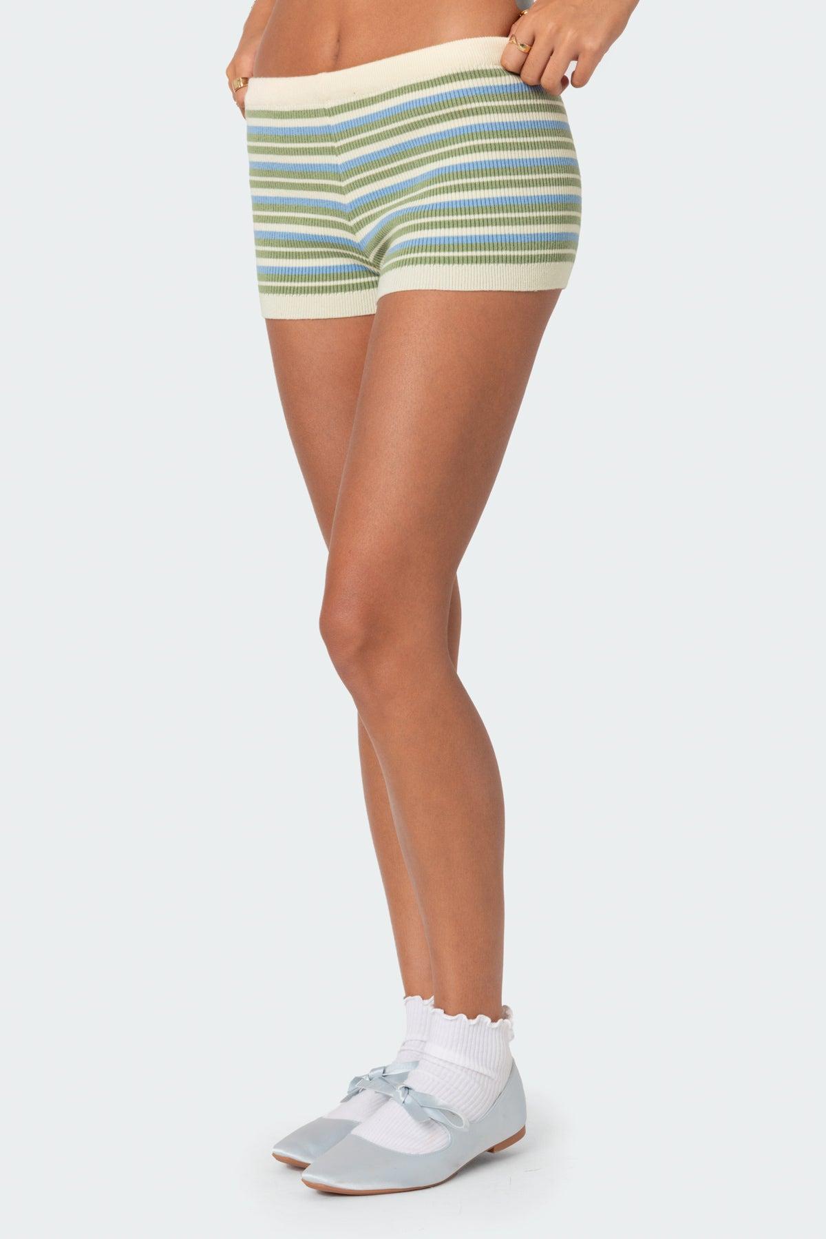 Serana Striped Knit Shorts Product Image