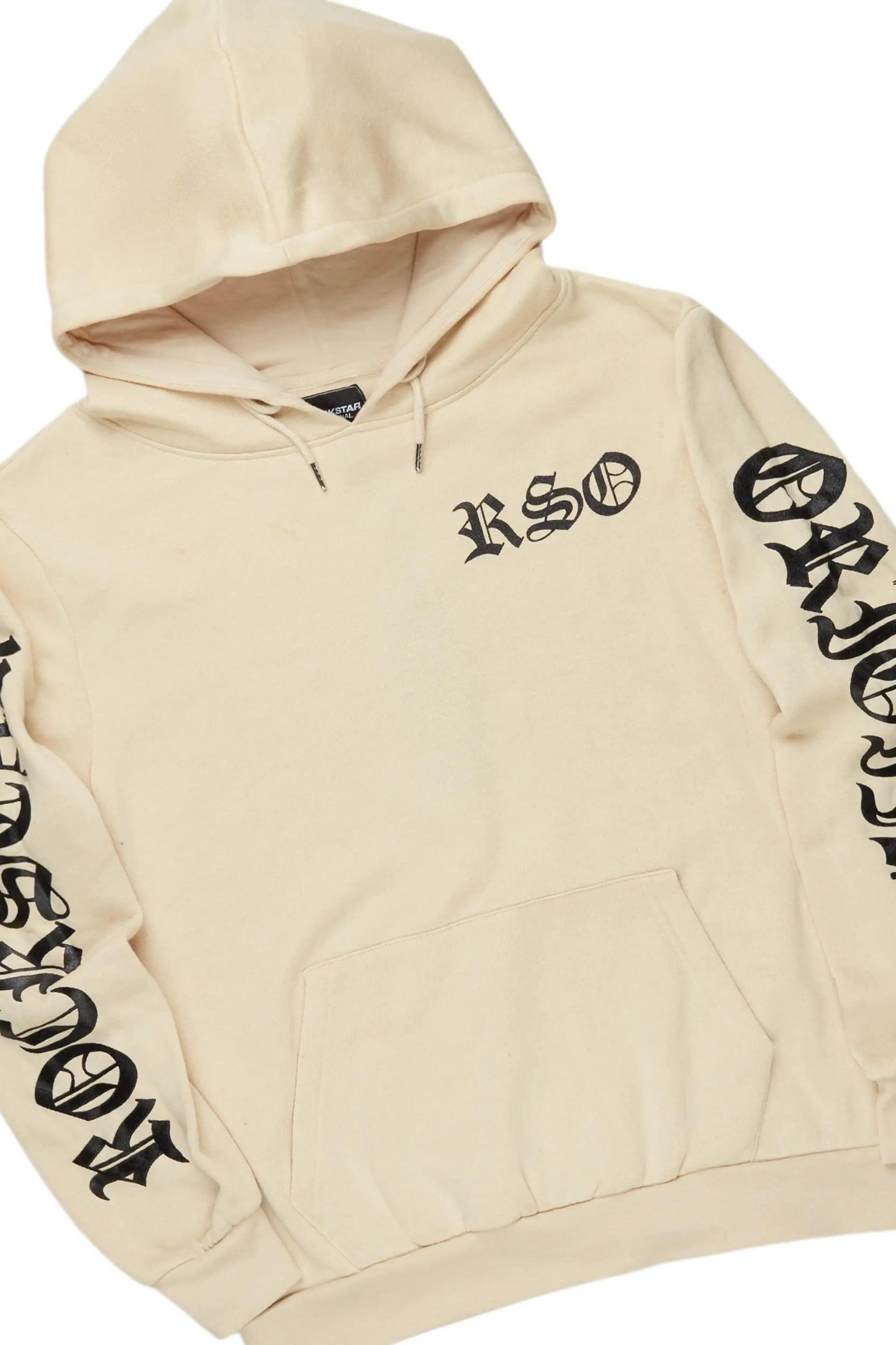 Alonzo Beige Slim Fit Hoodie Track Set Male Product Image