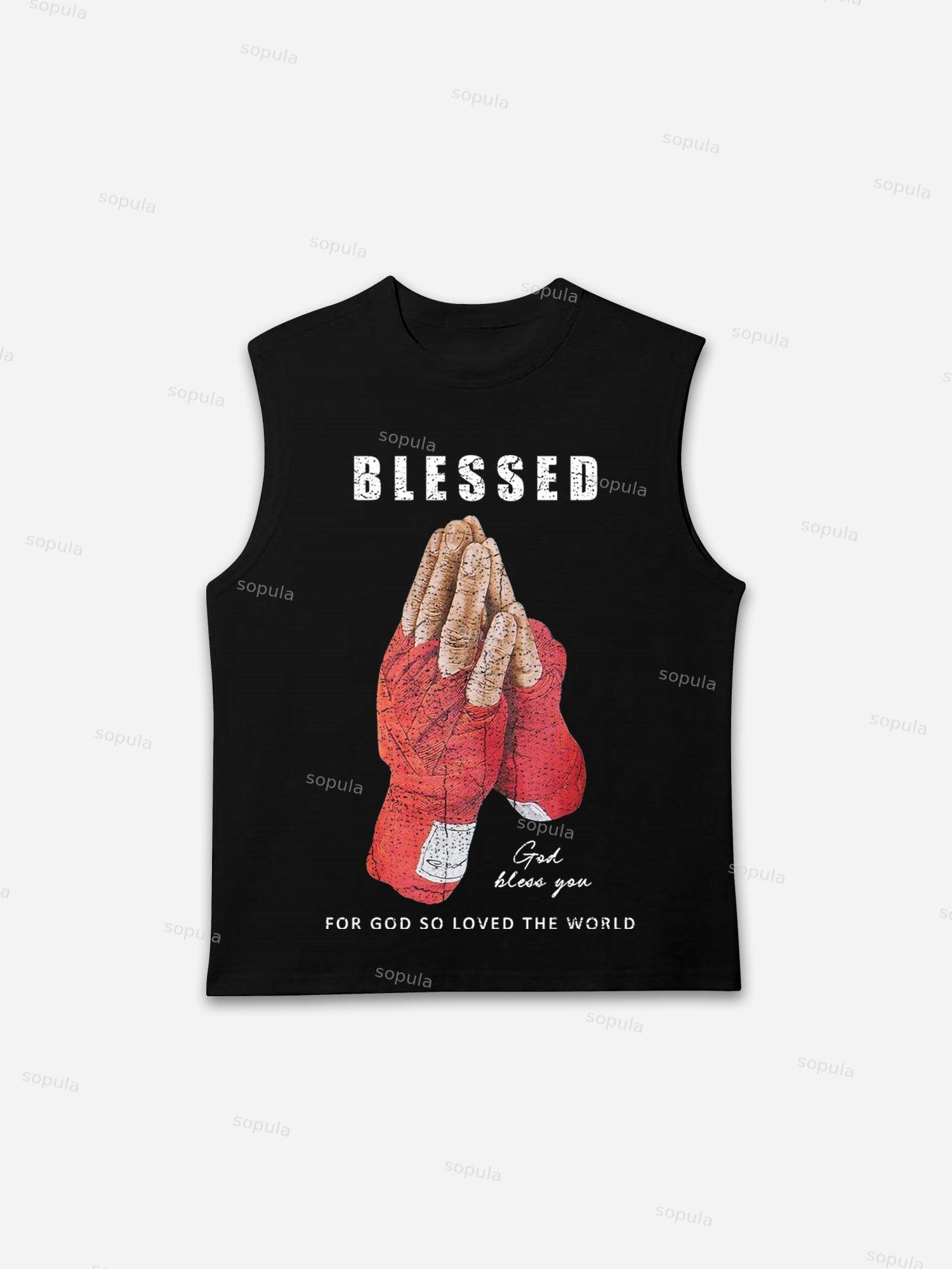 Blessed Prayer Graphic Print Tank Top Product Image