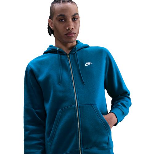Nike Mens Nike Club Full-Zip Hoodie - Mens Black/White Product Image