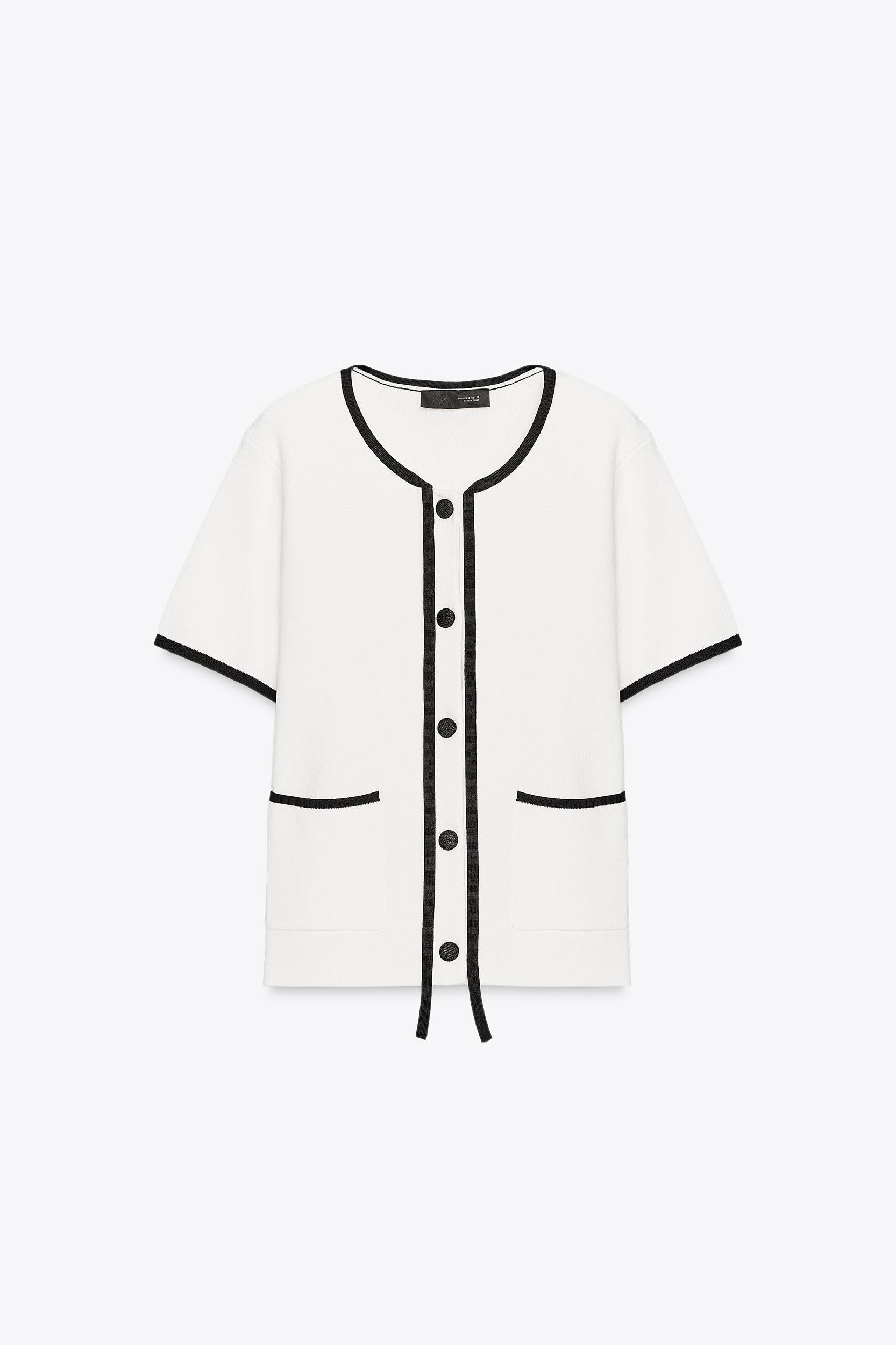 CONTRAST TRIM CARDIGAN Product Image