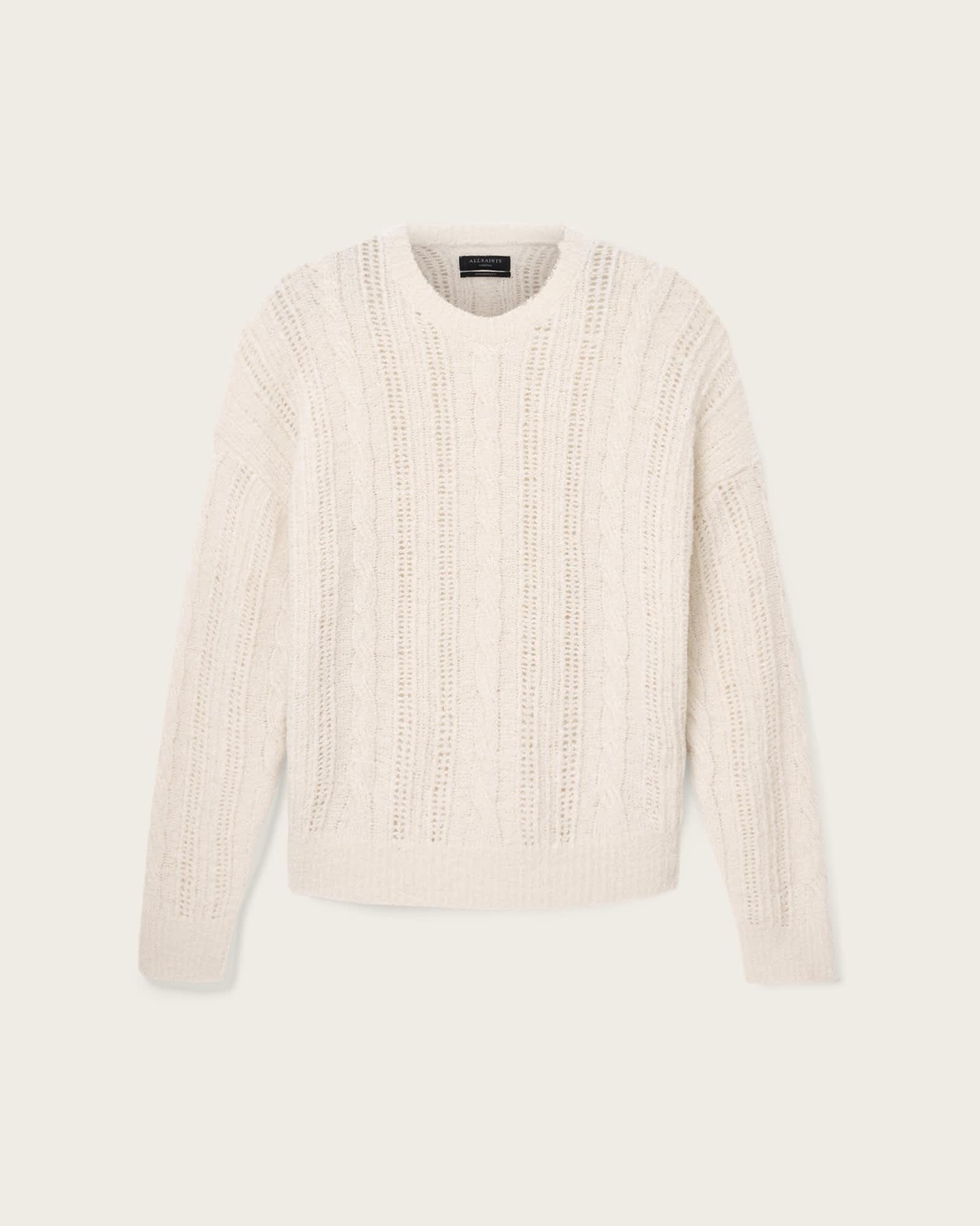 Josif Oversized Wool Sweater ECRU WHITE | ALLSAINTS US Product Image