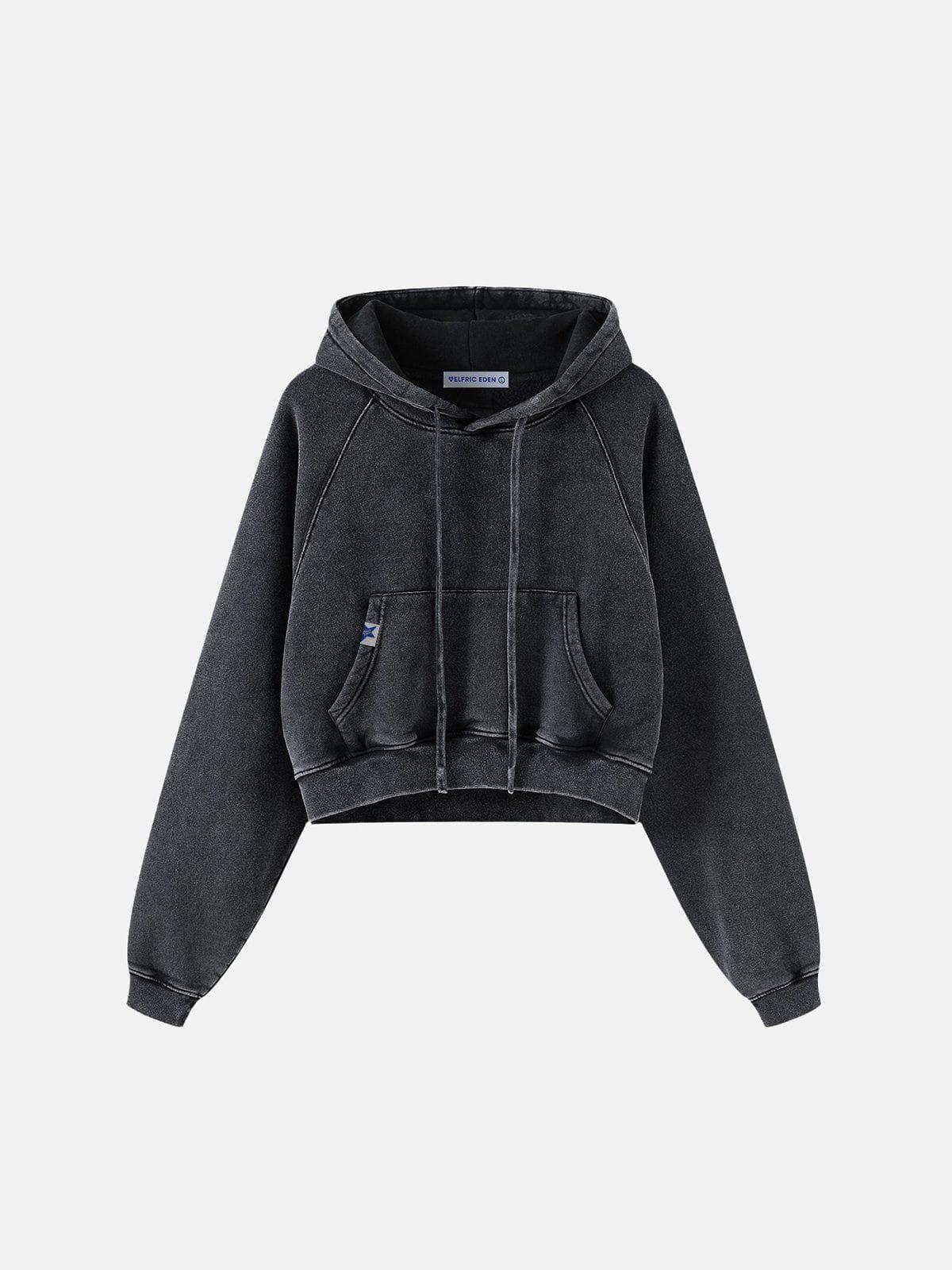 Aelfric Eden Cropped Raglan Sleeve Washed Pullover Hoodie Product Image