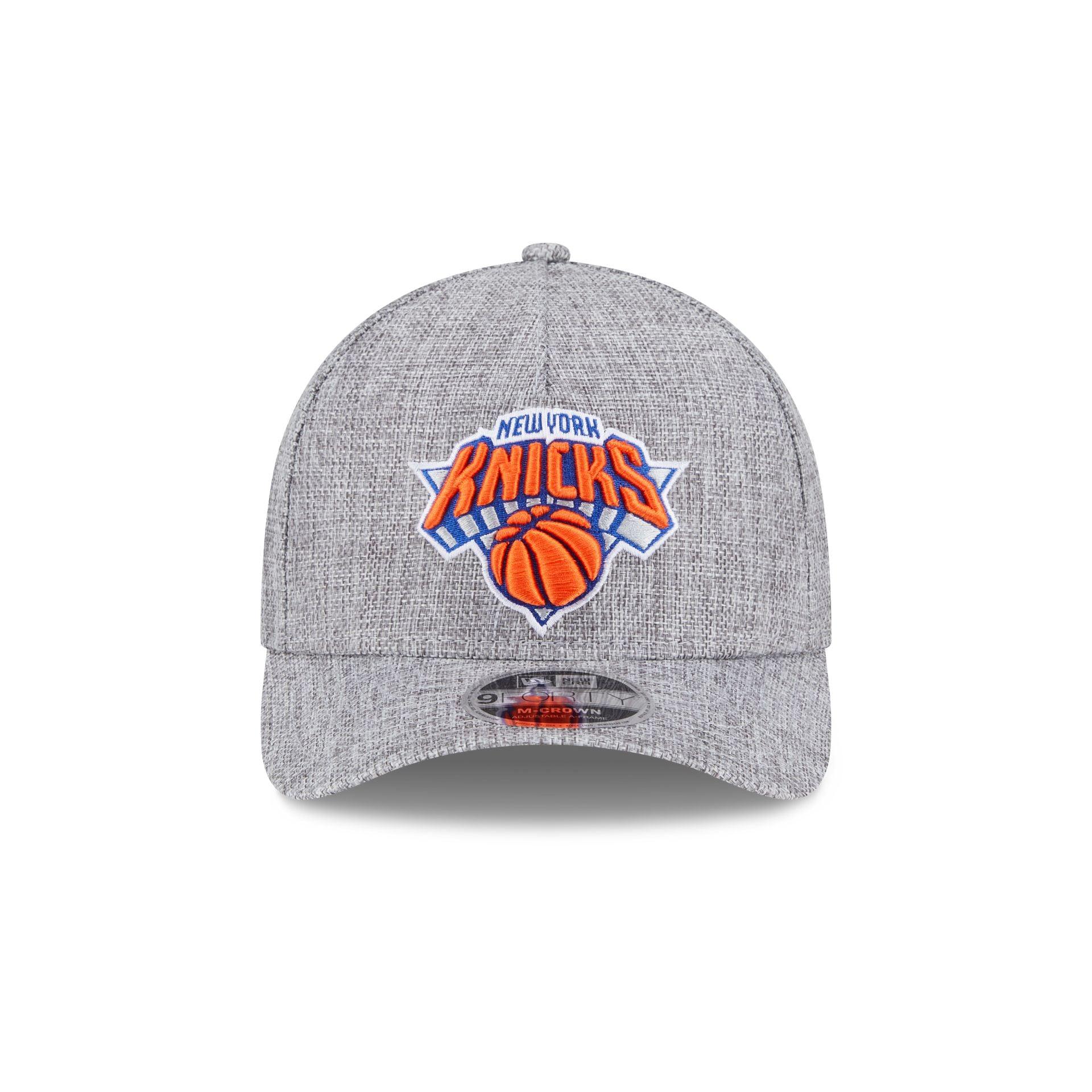 New York Knicks Cotton Weave Gray 9FORTY M-Crown A-Frame Snapback Hat Male Product Image