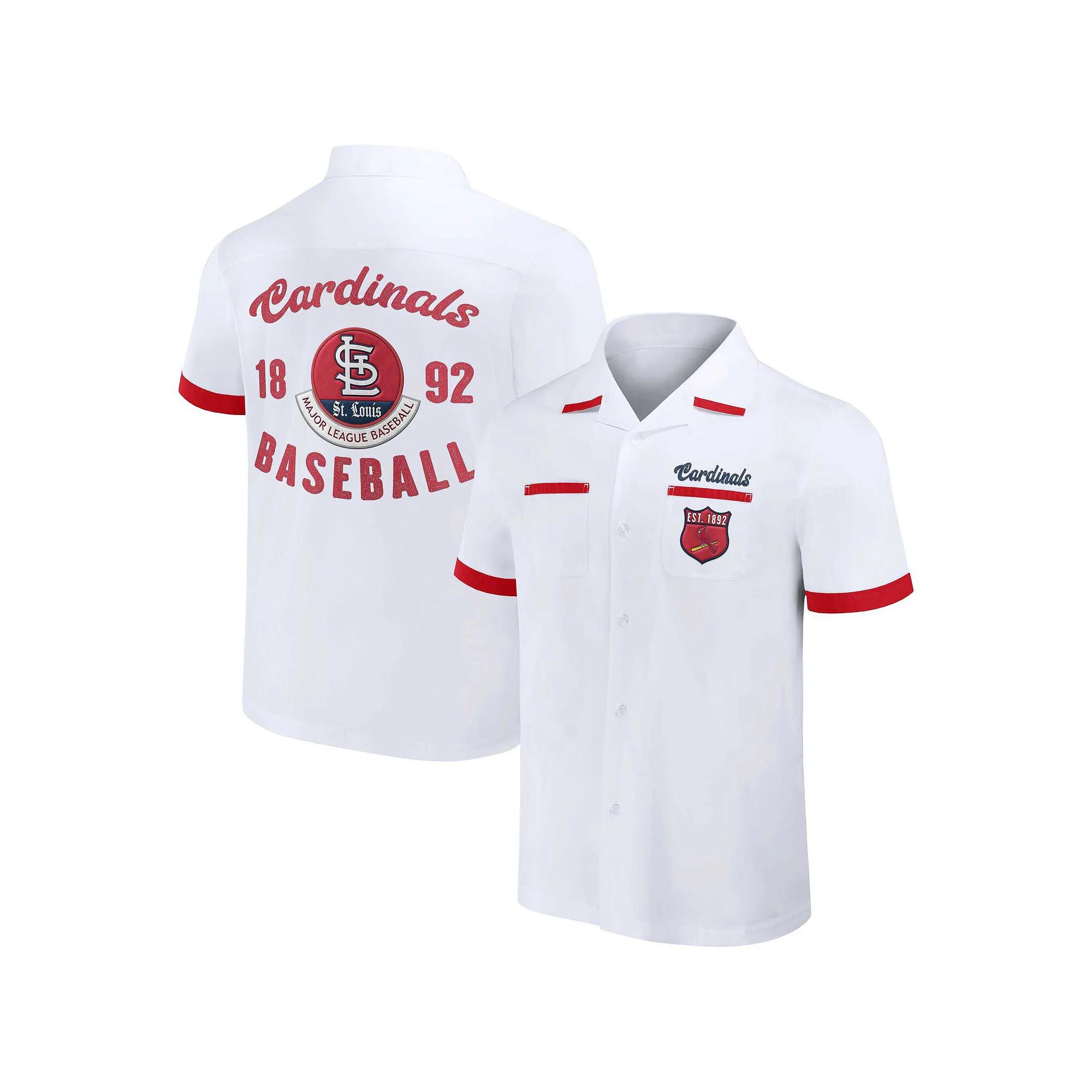 Men's Darius Rucker Collection by Fanatics White St. Louis Cardinals Bowling Button-Up Shirt,  Product Image