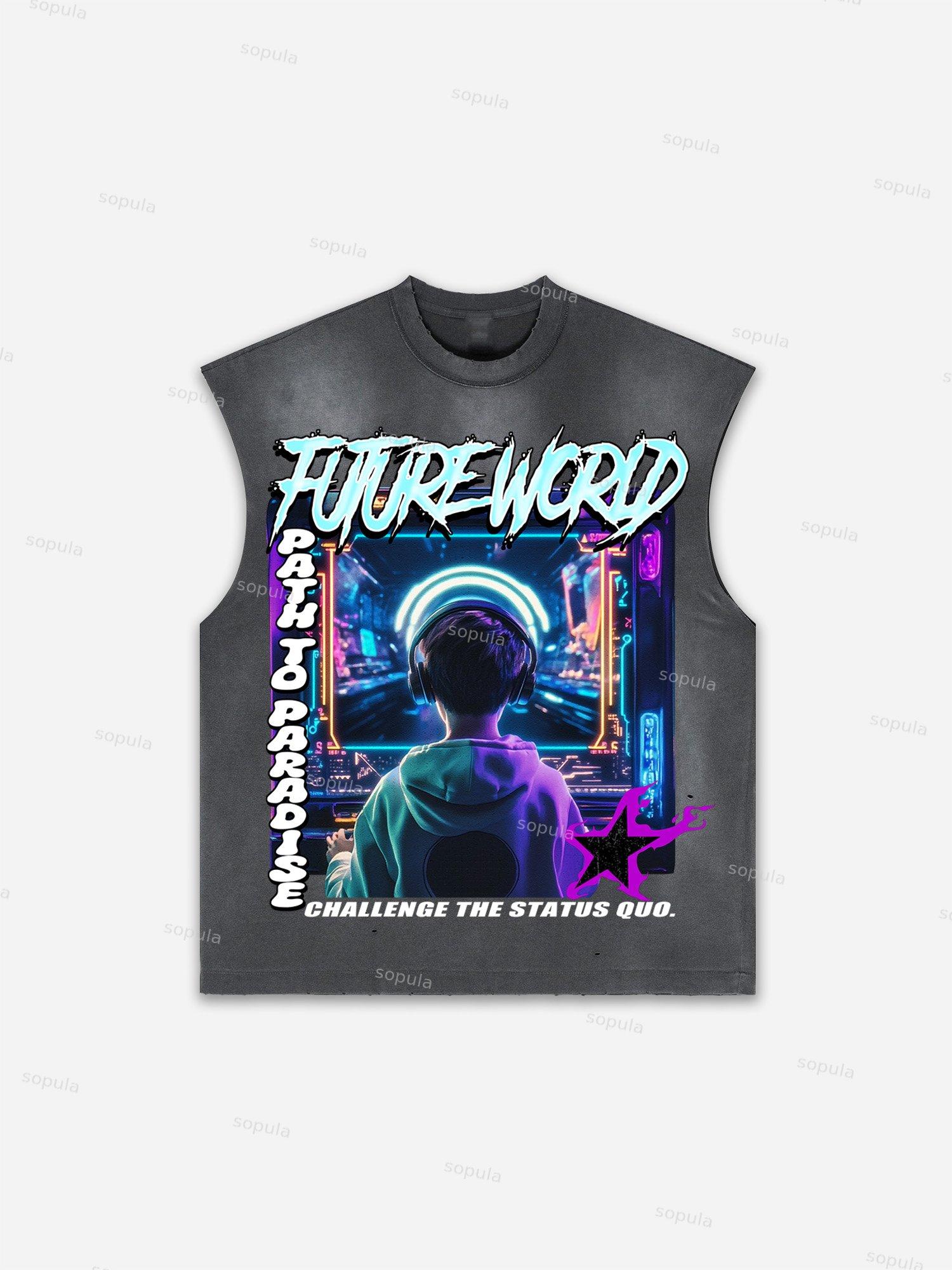 Basketball Dreams Boys Print Distressed Tank Top Product Image