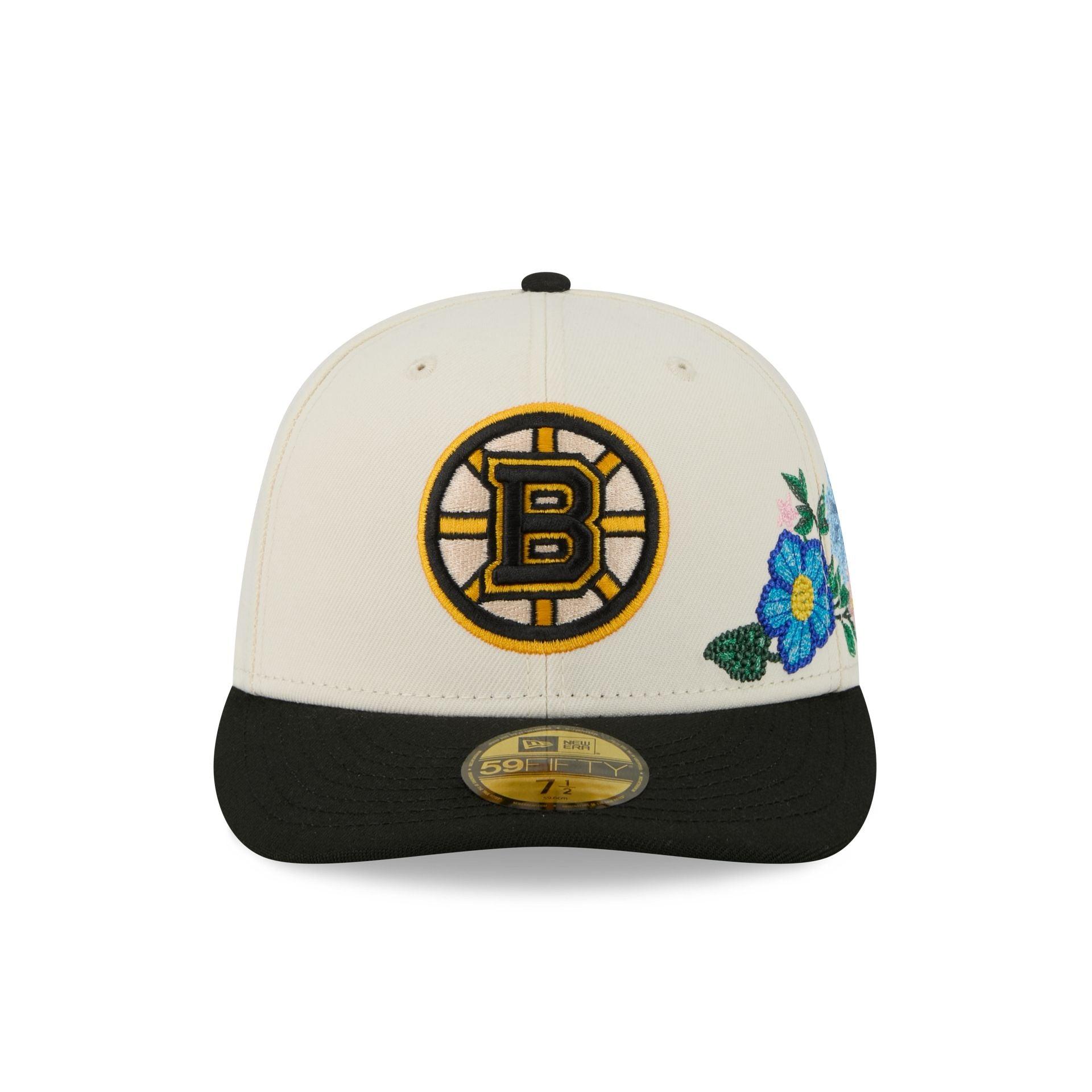 Boston Bruins Tonal Florals White 59FIFTY Fitted Hat Male Product Image