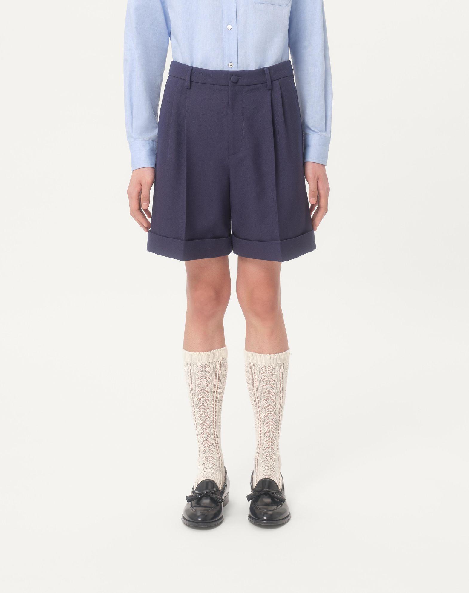 Cuffed Wool Gabardine Bermuda Shorts Product Image