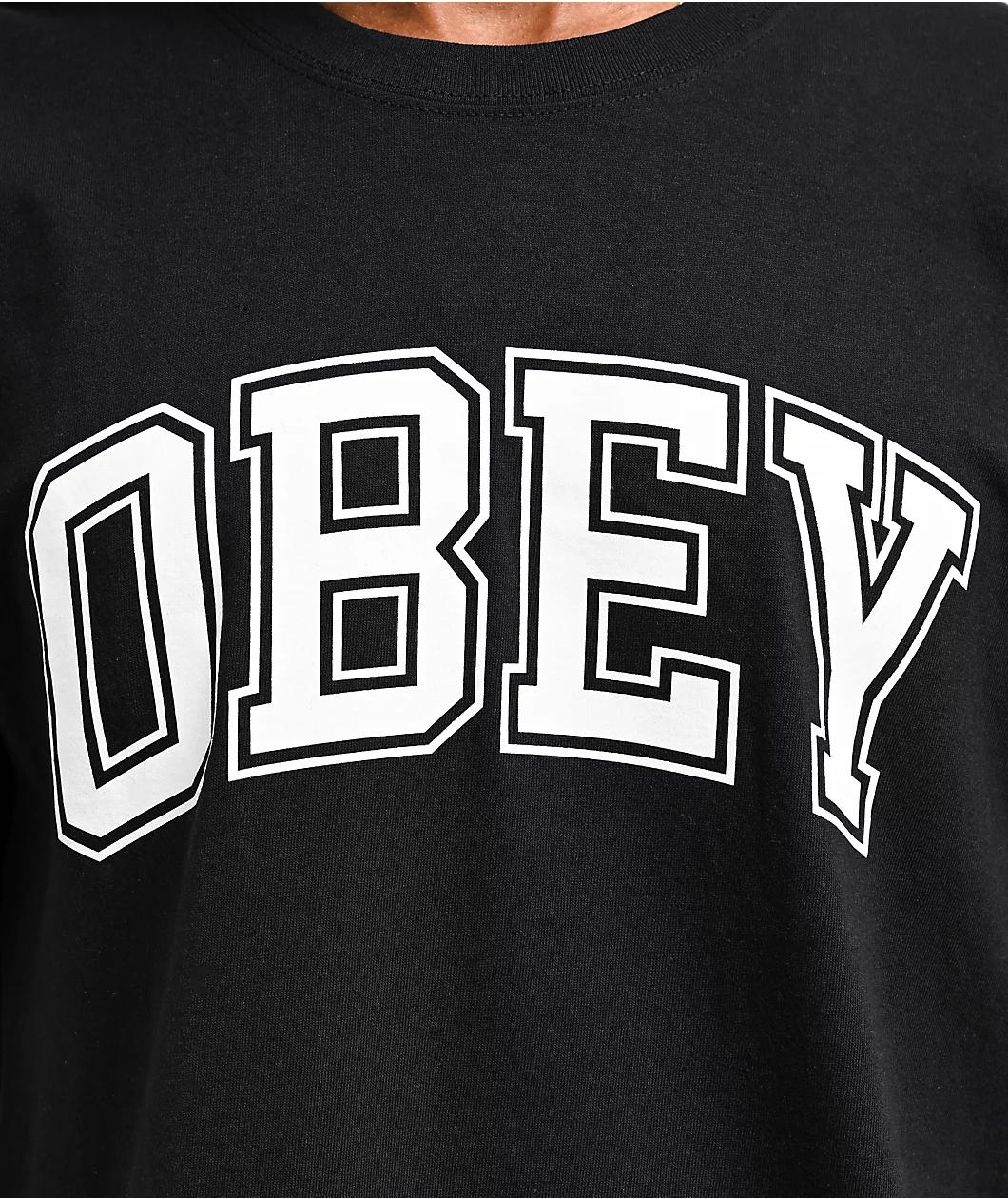 Obey Academic Logo Black T-Shirt Product Image