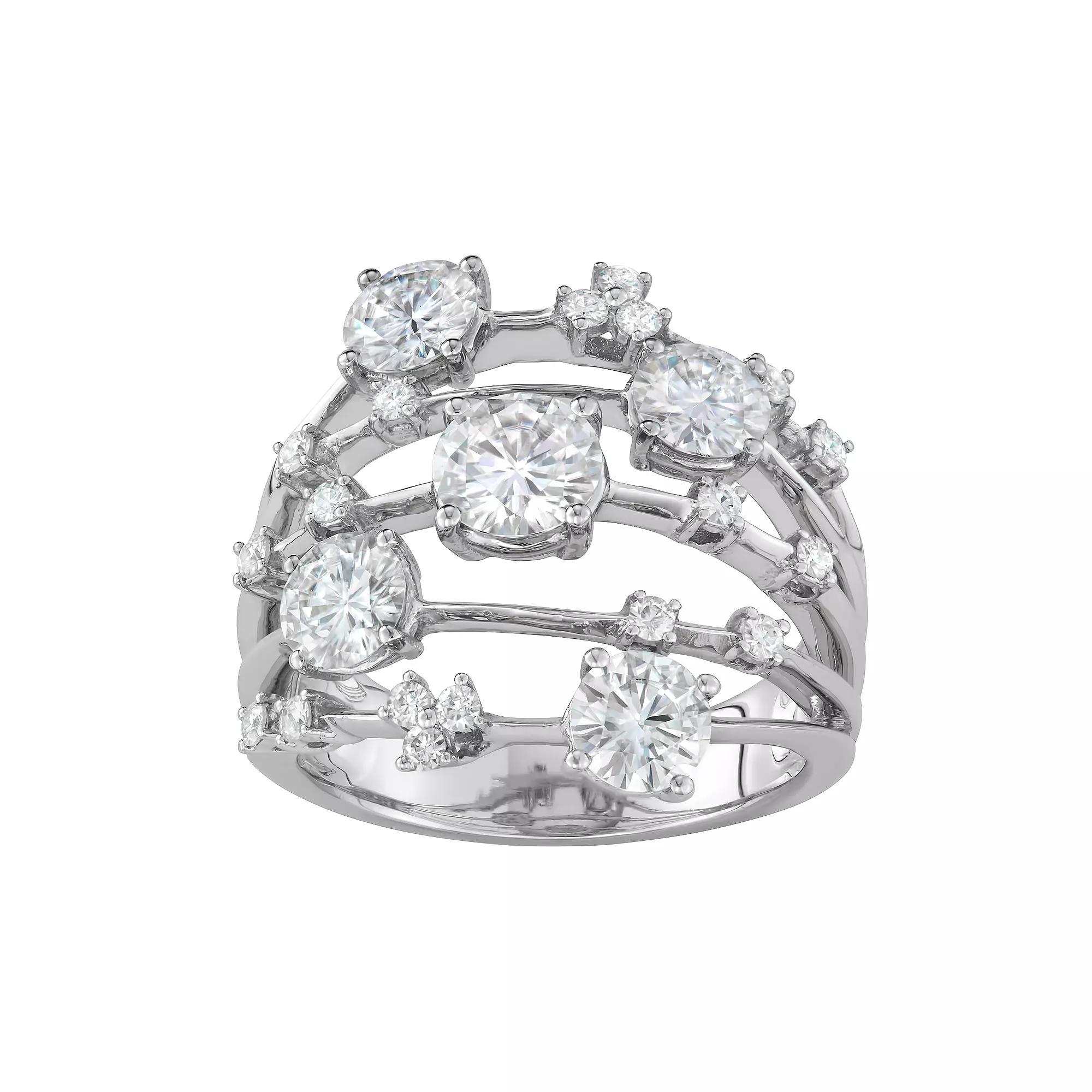 Charles & Colvard 14k White Gold 3 1/6 Carat T.W. Lab-Created Moissanite Galaxy Ring, Women's, Size: 7, 14k Whgold Product Image