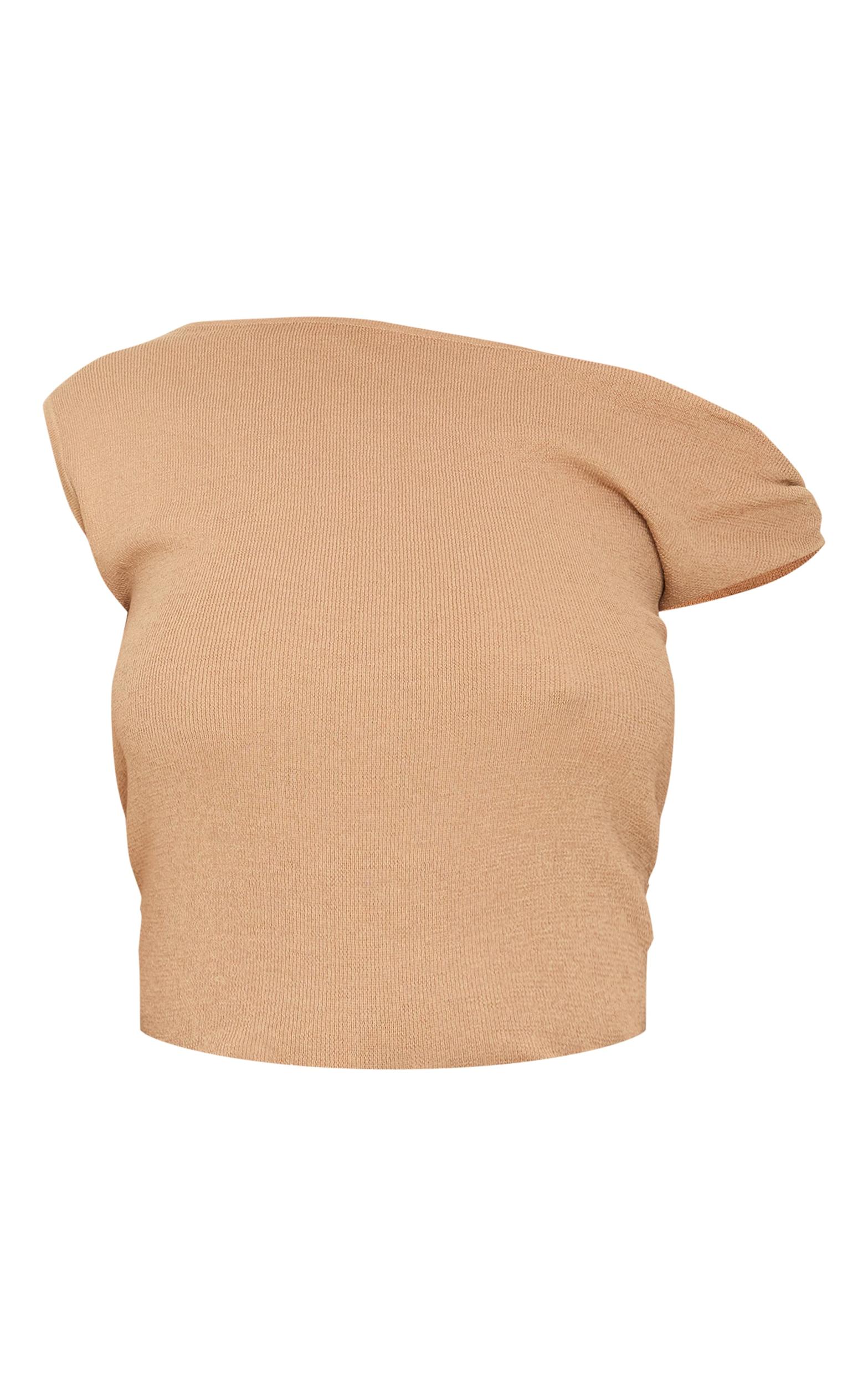 Plus Taupe Fine Knit Twist Neck Vest Top Product Image