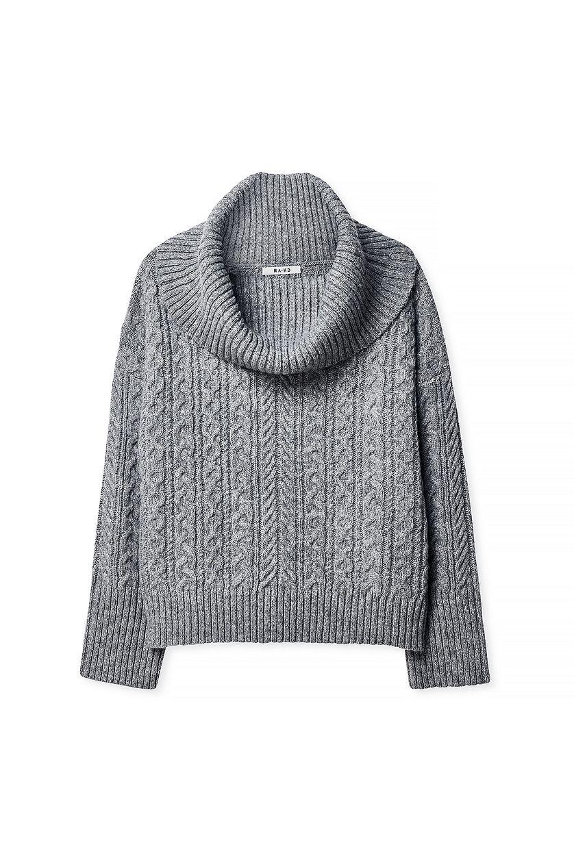 Cable Knitted Off Shoulder Sweater Product Image