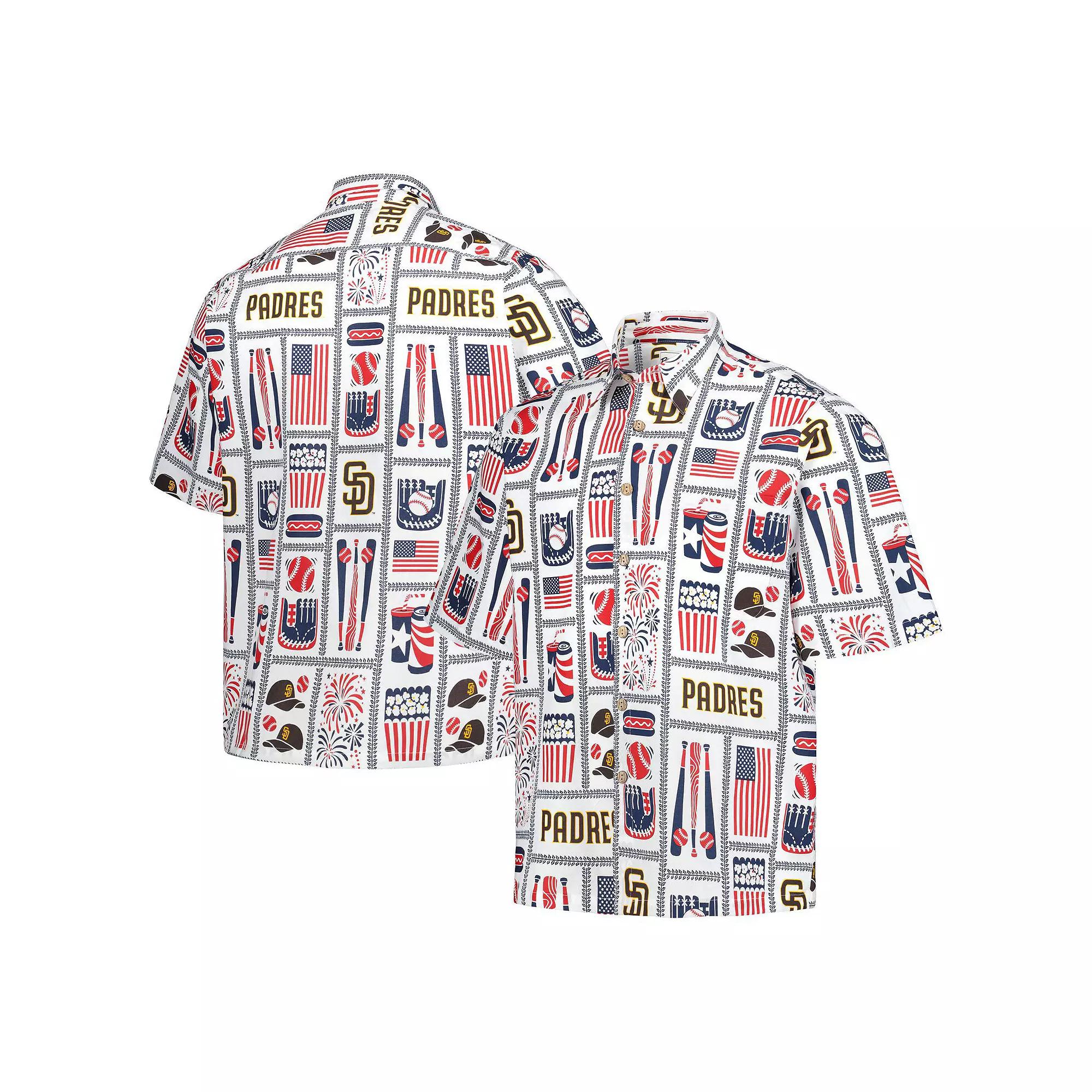 Men's Reyn Spooner White San Diego Padres Americana Button-Up Shirt,  Product Image