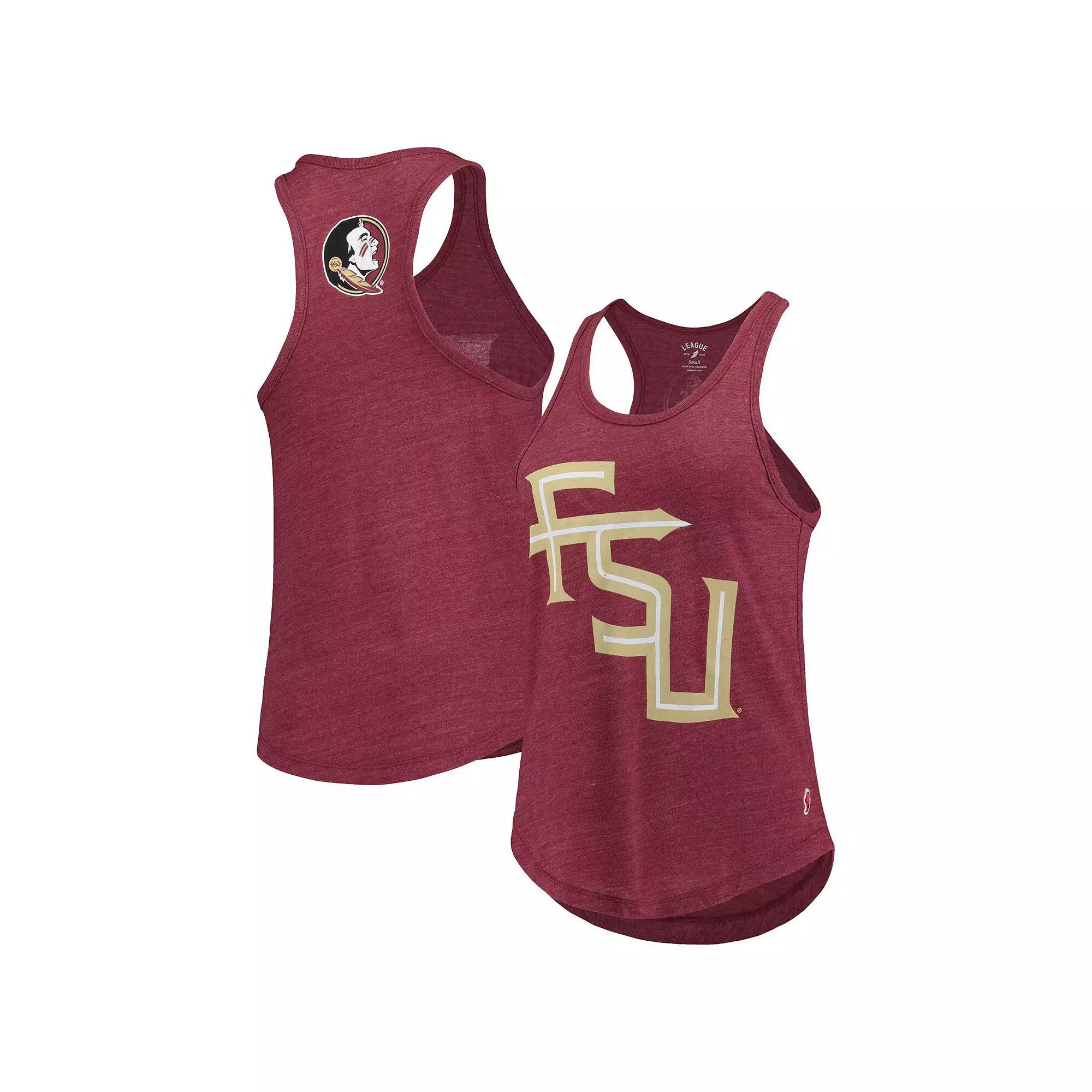 Women's League Collegiate Wear Heather Garnet Florida State Seminoles Two-Hit Intramural Tri-Blend Scoop Neck Racerback Tank Top, Size: Small, Red Product Image
