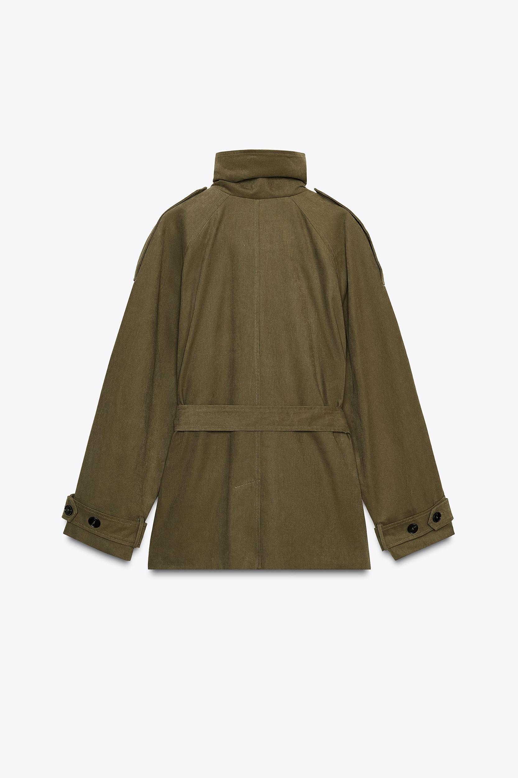 SHORT COTTON BELTED TRENCH COAT Product Image