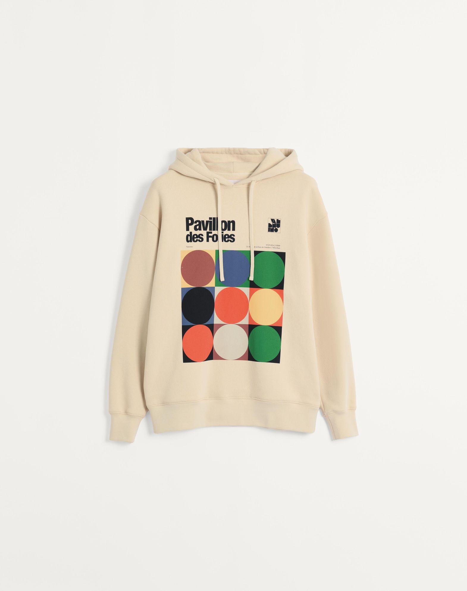 Cotton Hooded Sweatshirt With Pavillon Des Folies Print Product Image