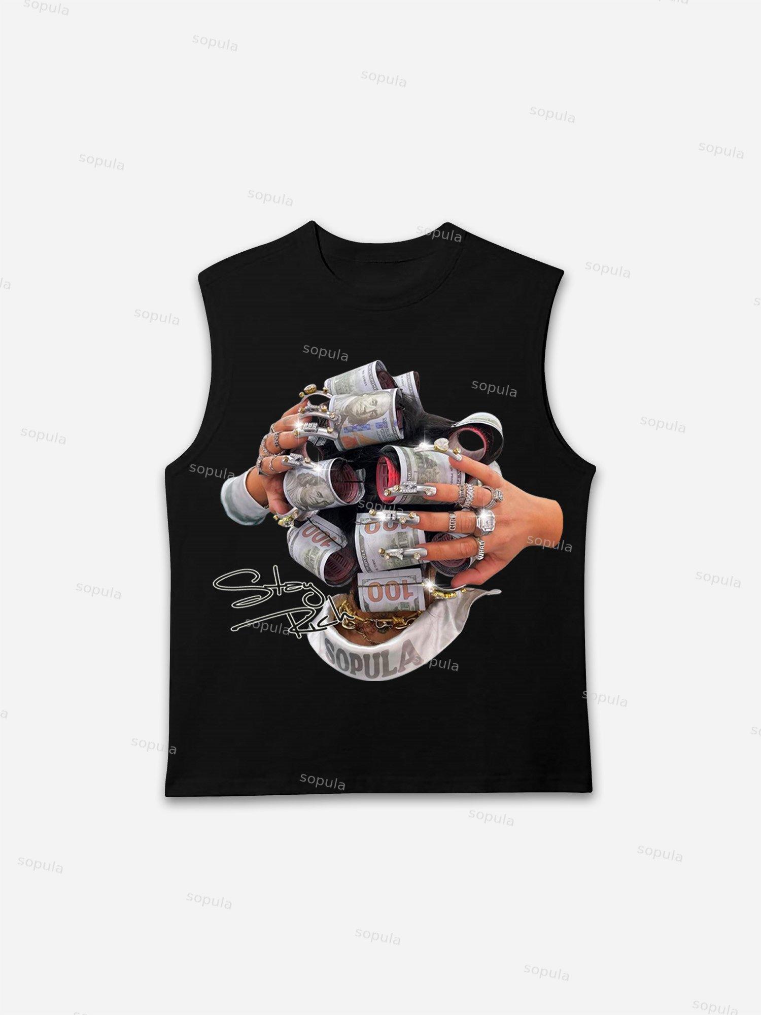 Stay Rich In Street Culture Portrait Graphic Tank Top Product Image