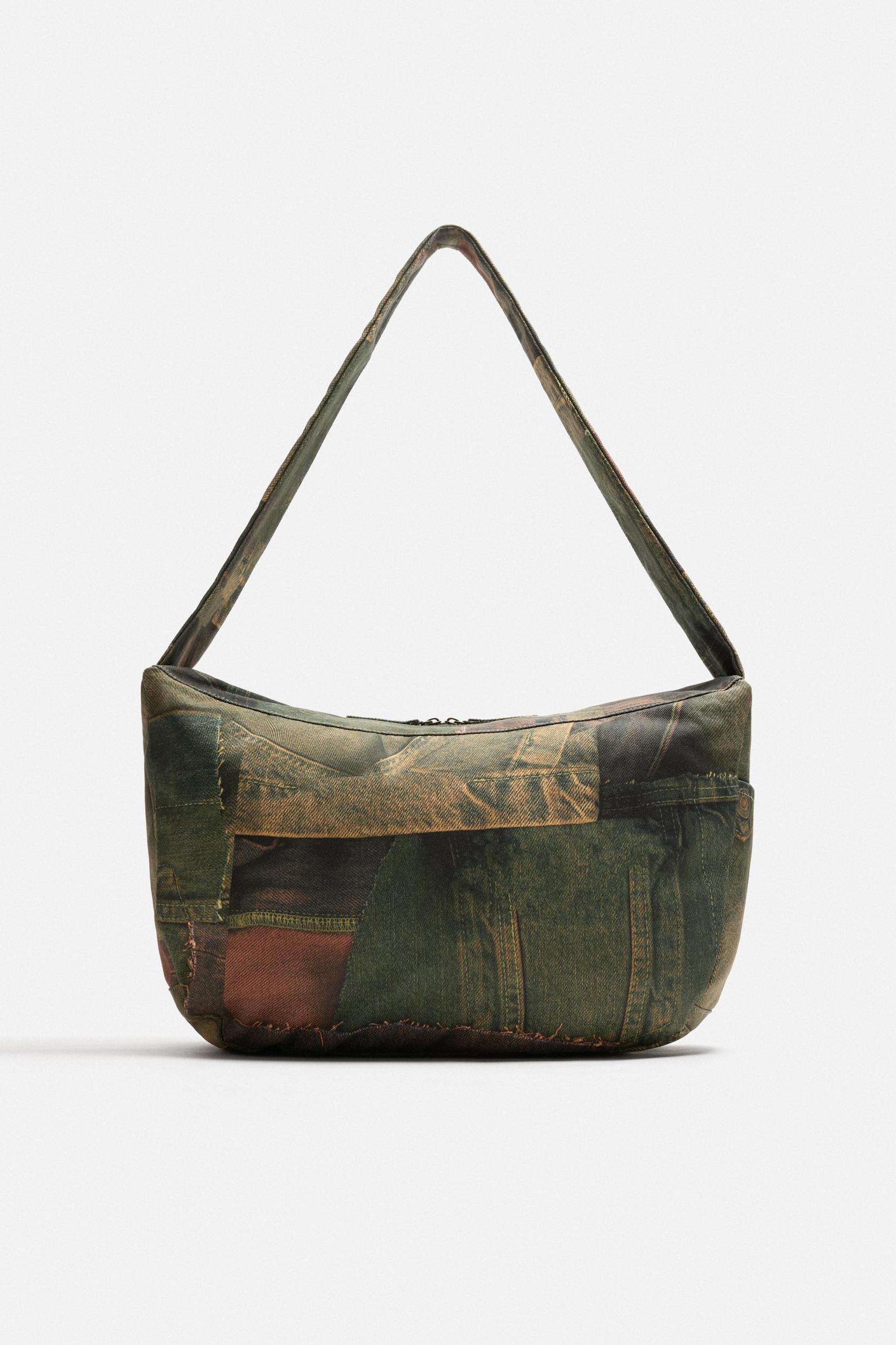 DENIM PRINT SHOULDER BAG Product Image