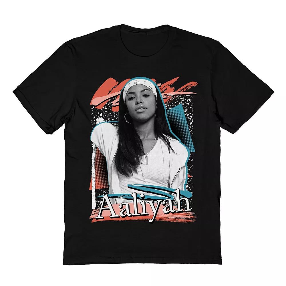 Men's Aaliyah Retro Pastel Tee, Size: Large, Black Product Image