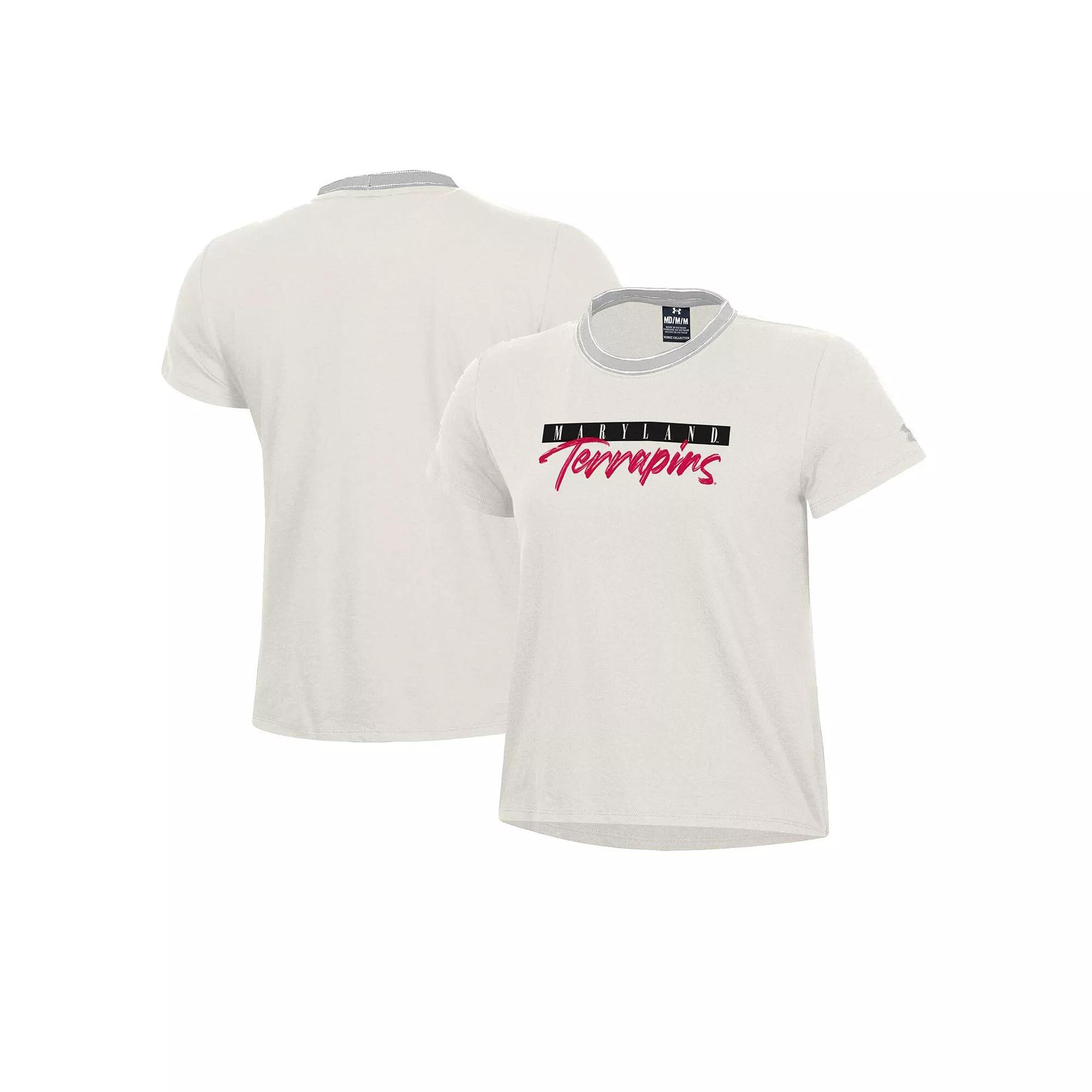 Women's Under Armour Cream Maryland Terrapins Iconic T-Shirt,  Product Image