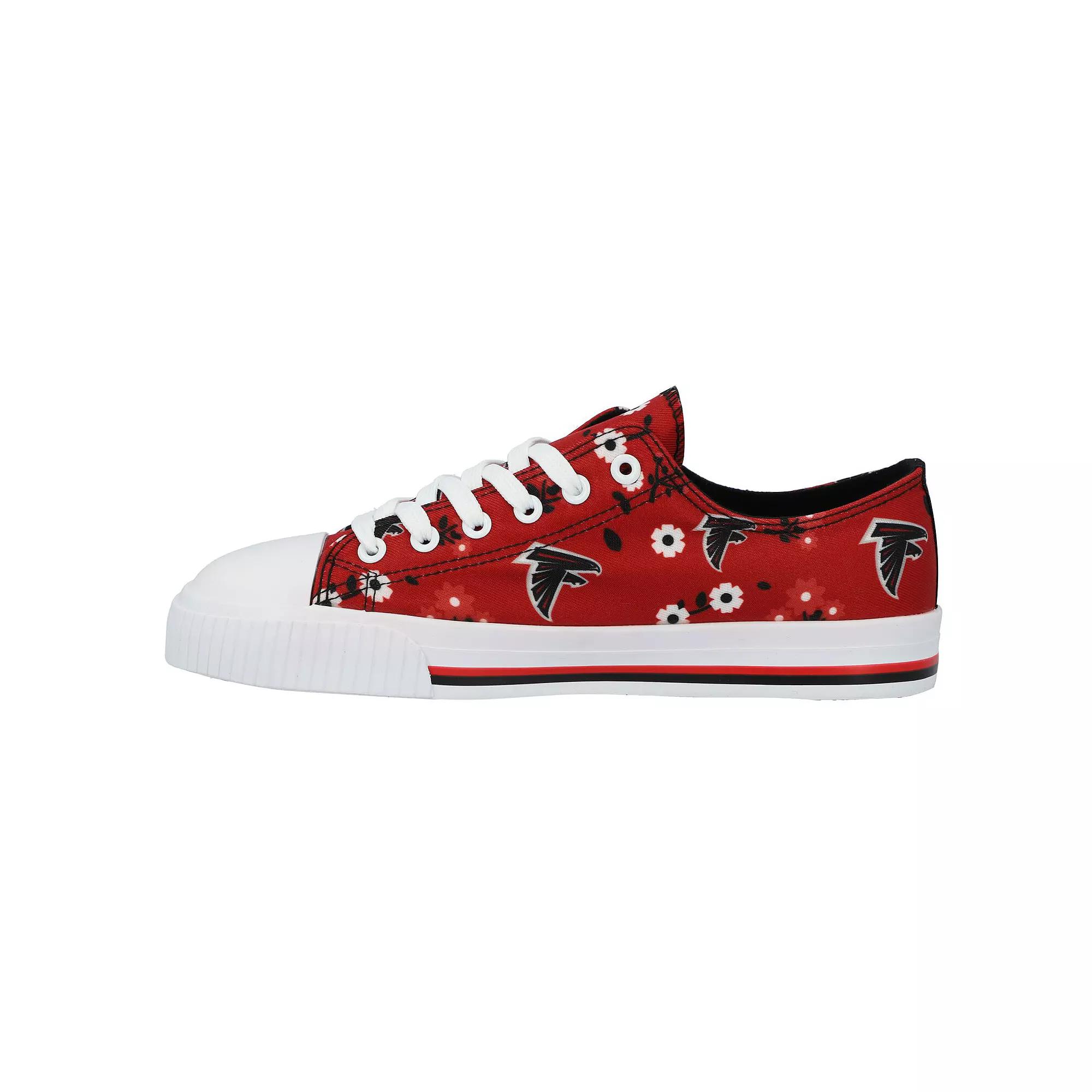 Women's FOCO Red Atlanta Falcons Flower Canvas Allover Shoes,  Product Image