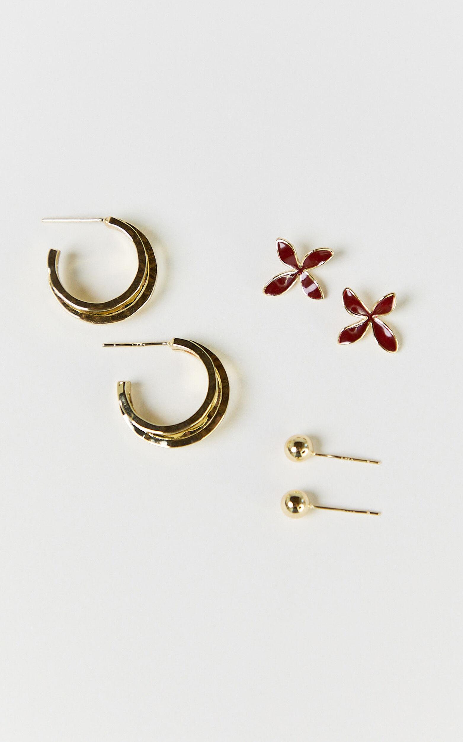 Lilibeth Earrings - 3 Pack Earrings in Gold Product Image