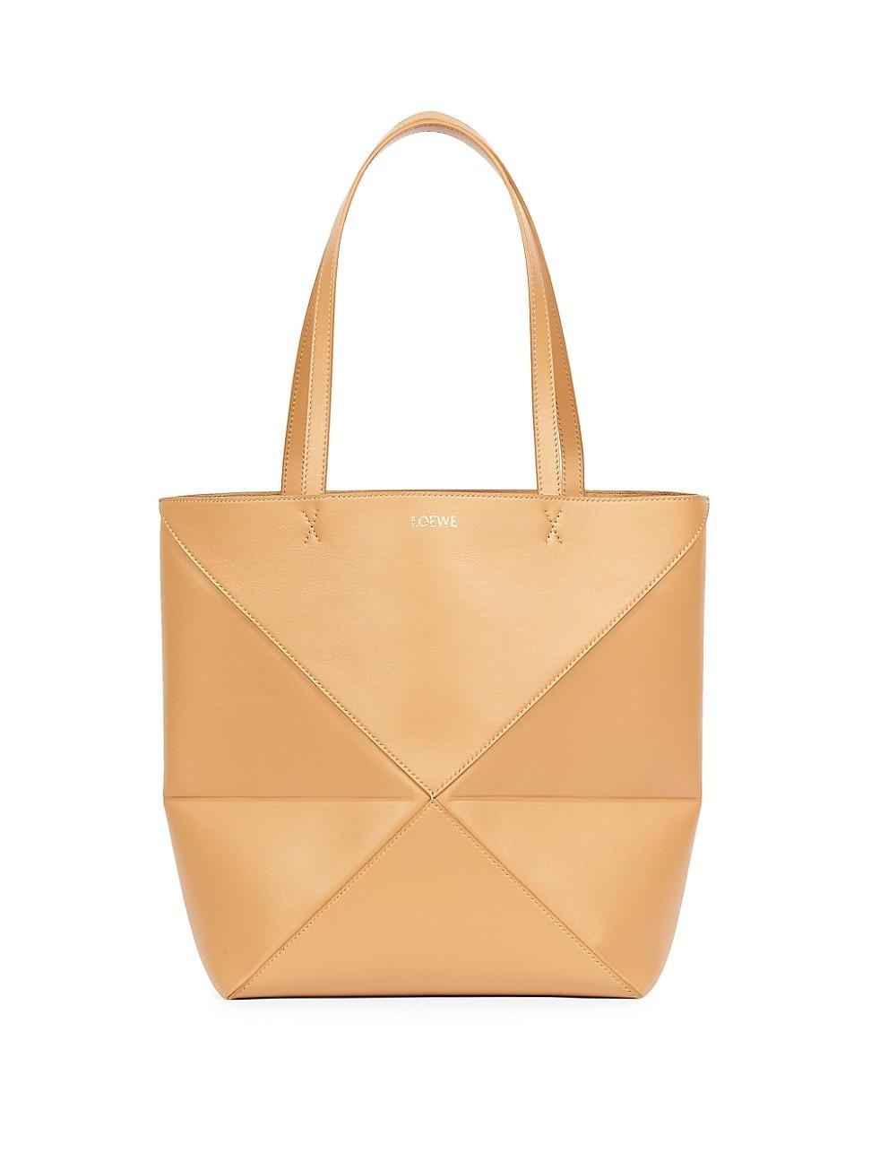 Puzzle Fold Medium Tote Bag in Shiny Leather Product Image