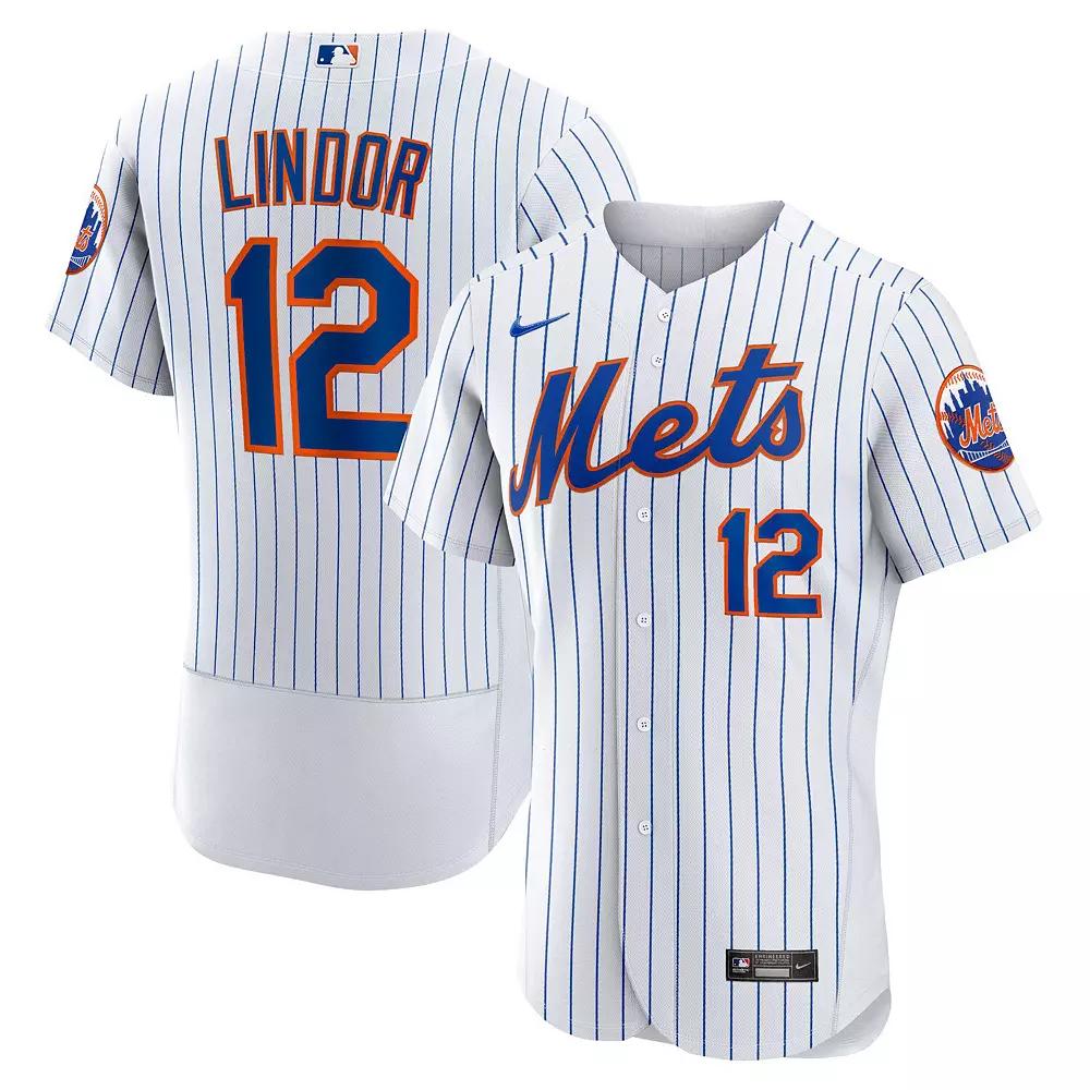 Men's Nike Francisco Lindor White New York Mets Home Authentic Player Jersey,  Product Image