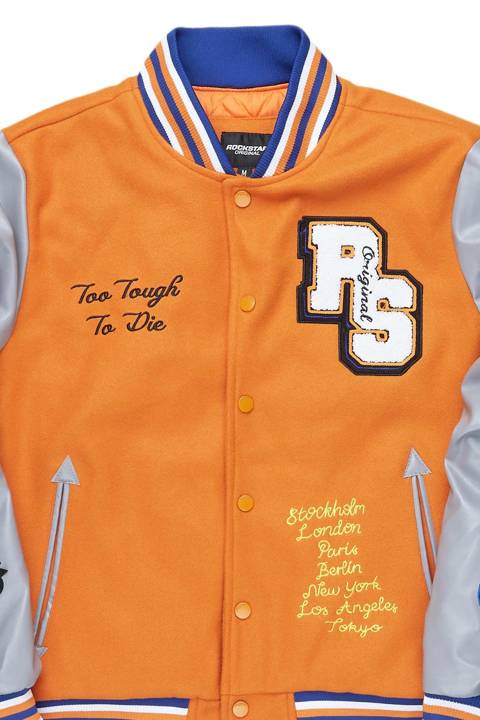 Shexter Orange Varsity Jacket Male Product Image