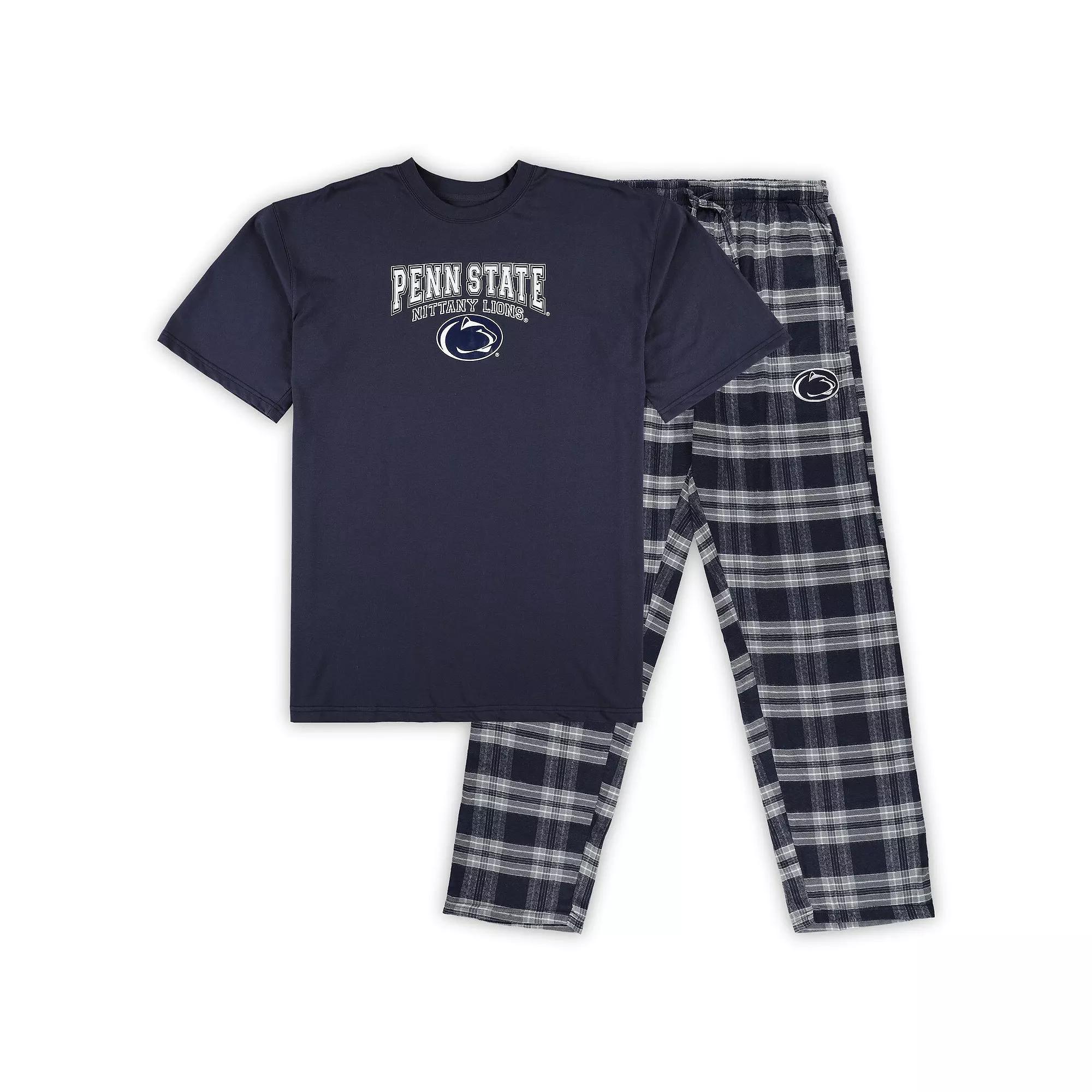 Men's Profile Navy Penn State Nittany Lions Big & Tall 2-Pack T-Shirt & Flannel Pants Set, Size: 4XB, Blue Product Image