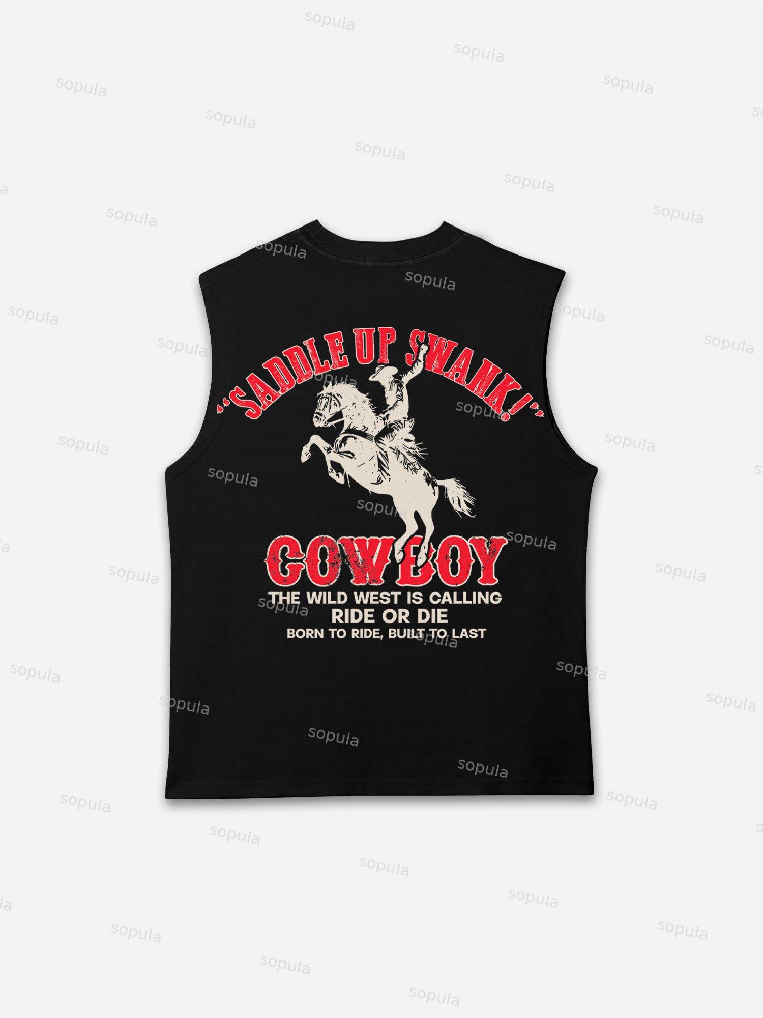 Cowboy Old Vintage Graphic Tank Top Product Image