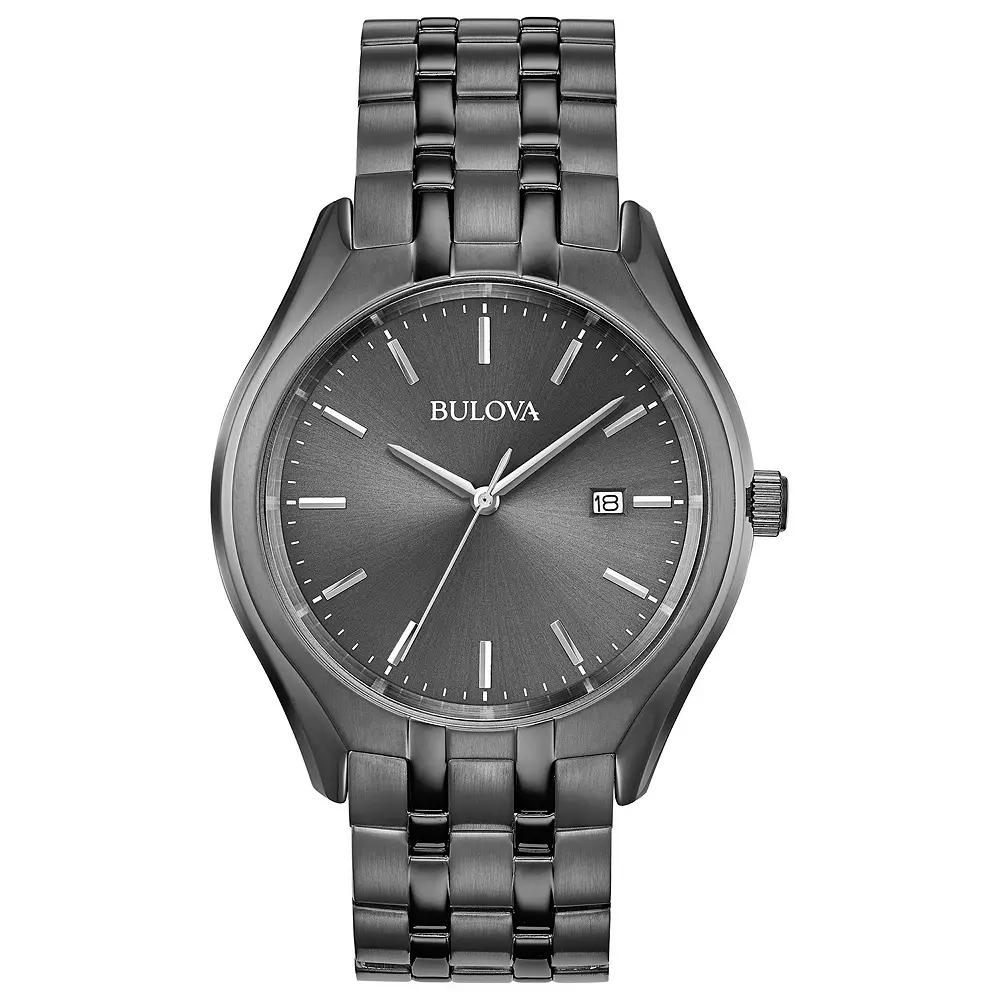 Bulova Men's Gray Ion-Plated Stainless Steel Gray Dial Bracelet Watch - 98B288,  Product Image