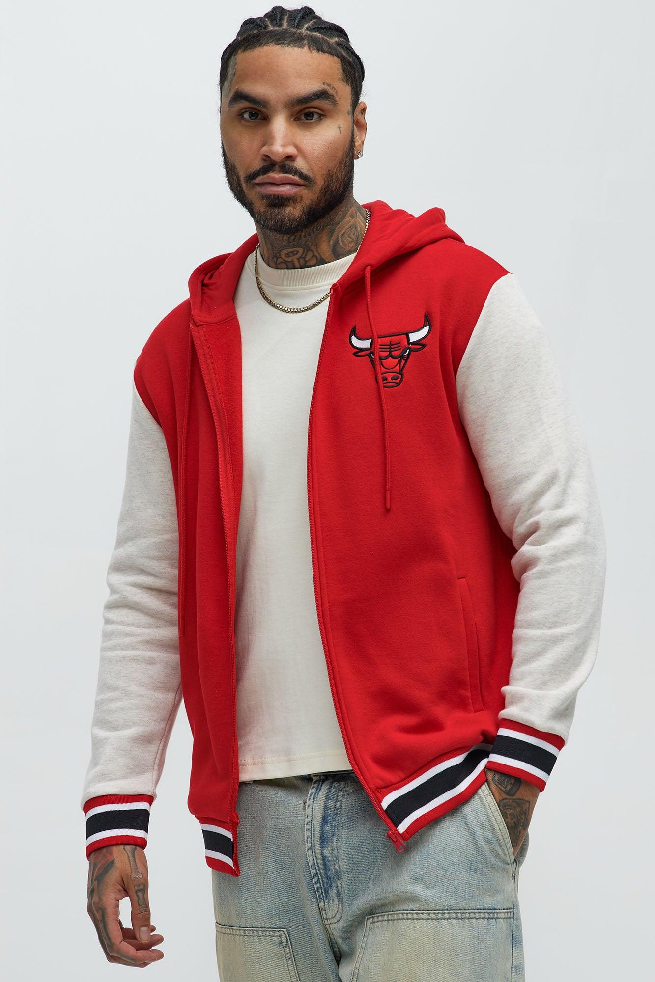 Bulls Above The Rim Zip Up Hoodie - Red Male Product Image