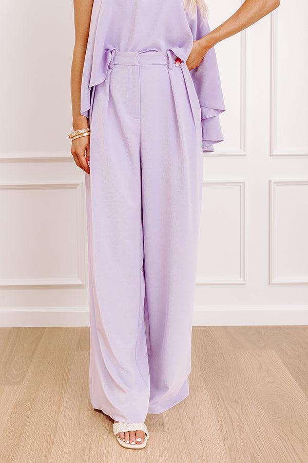 Courtyard Charm High Waist Wide Leg Pants in Lavender Product Image