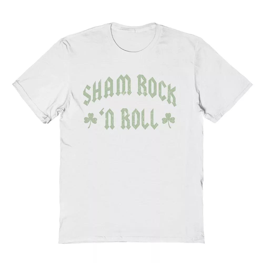 Men's Sham Rock N Roll St. Patrick's Day Graphic Tee, Size: Medium, White Product Image