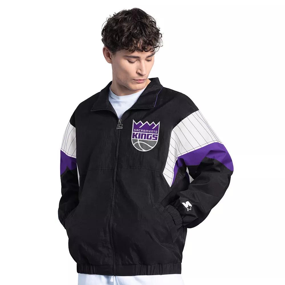 Men's Starter Black Sacramento Kings Yard Line Full-Zip Jacket,  Product Image