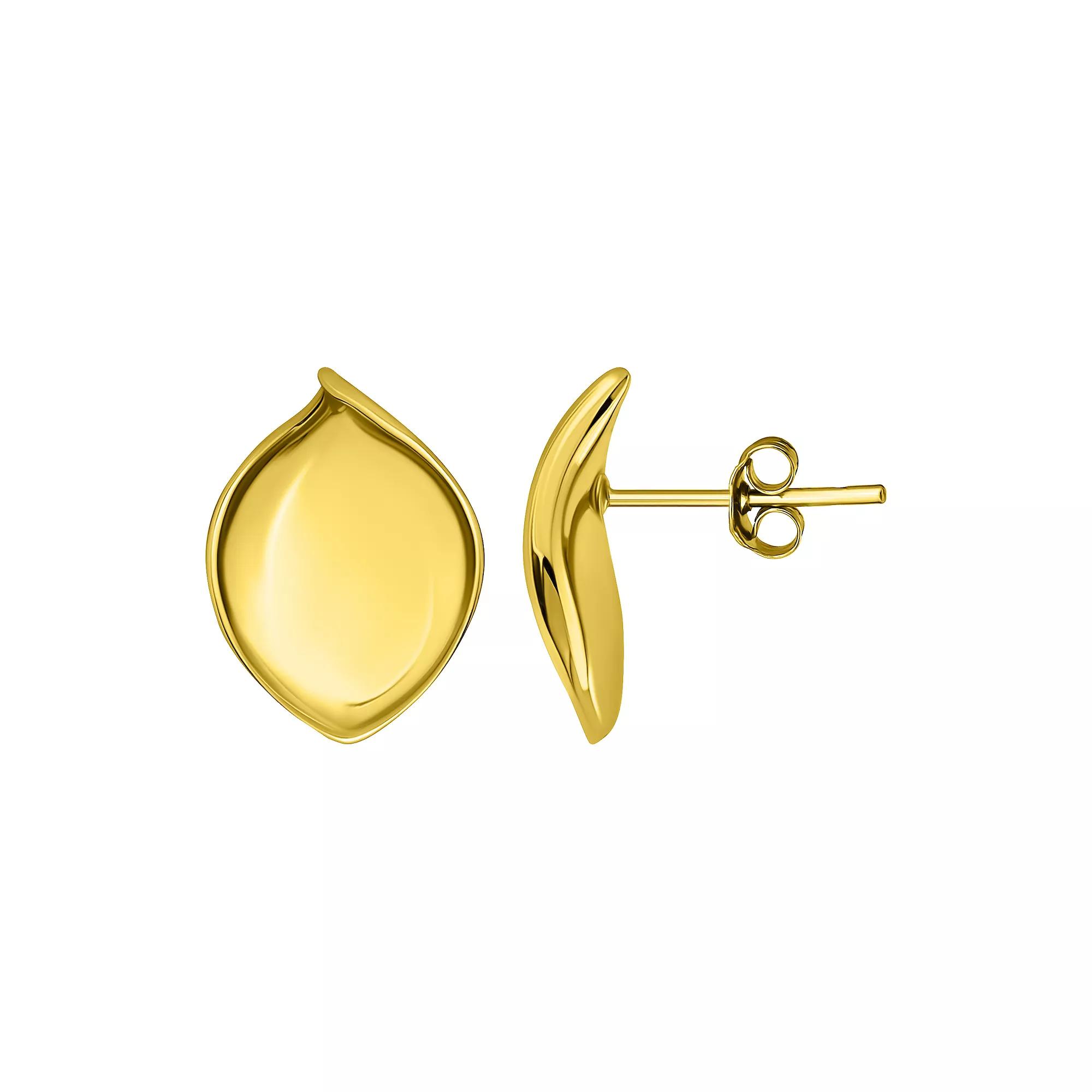 Aleure Precioso Polished Teardrop Post Earrings, Women's, Gold Tone Product Image