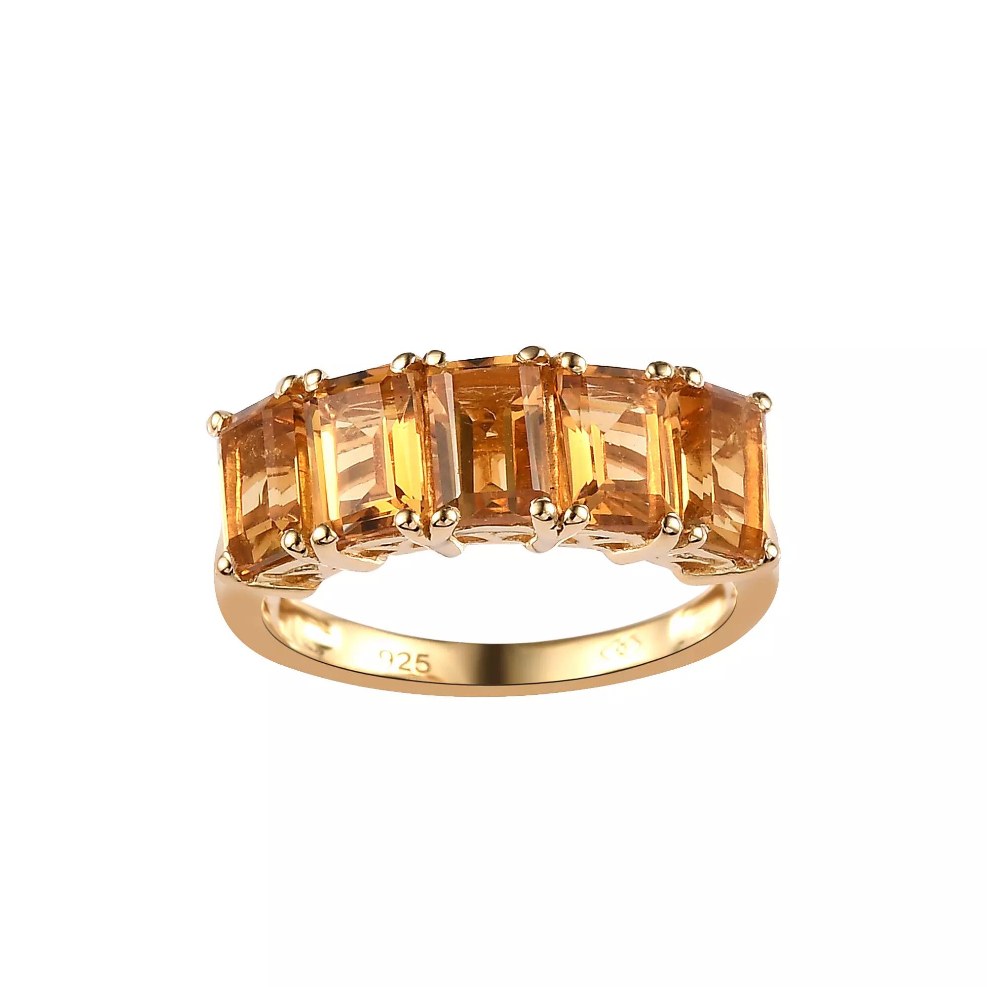 14k Gold Over Silver Natural Peridot Ring, Women's, Size: 6, Citrine Product Image