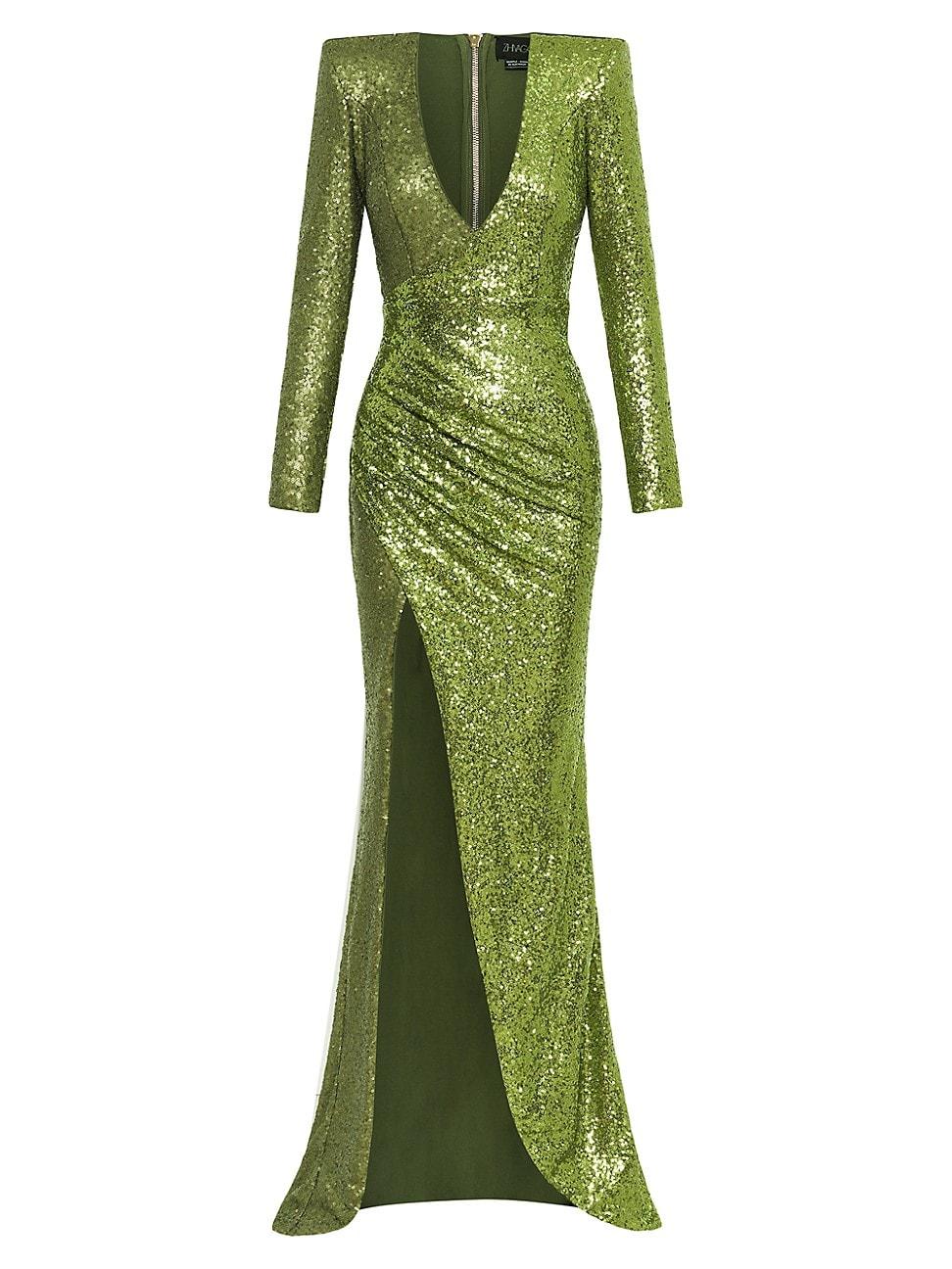 Womens Perfume Exotico Sequined Wrap Gown Product Image