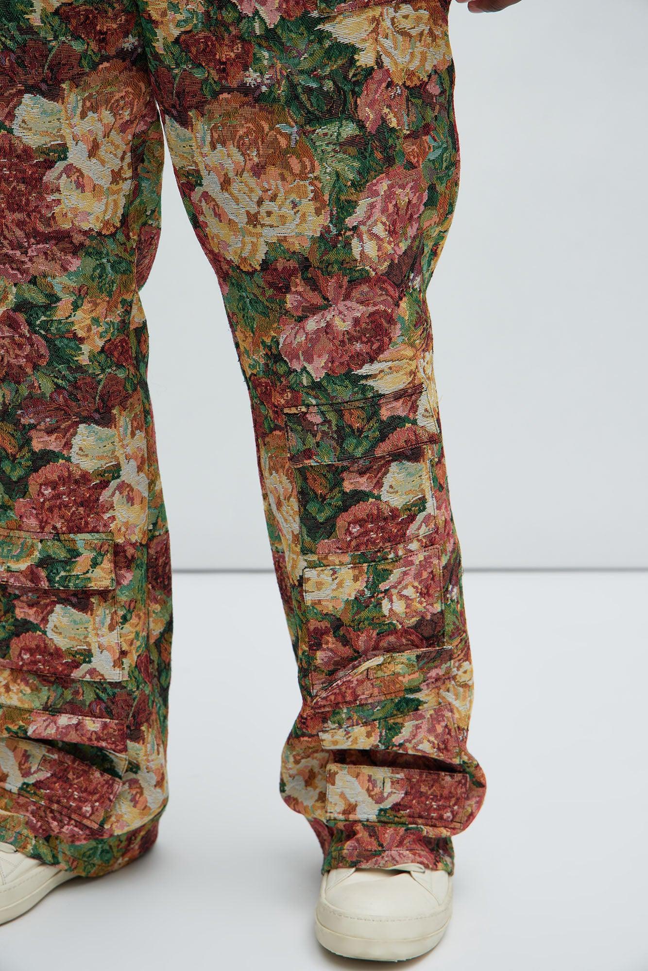 Pissarro Tapestry Slim Stacked Flare Pants - Multi Color Product Image