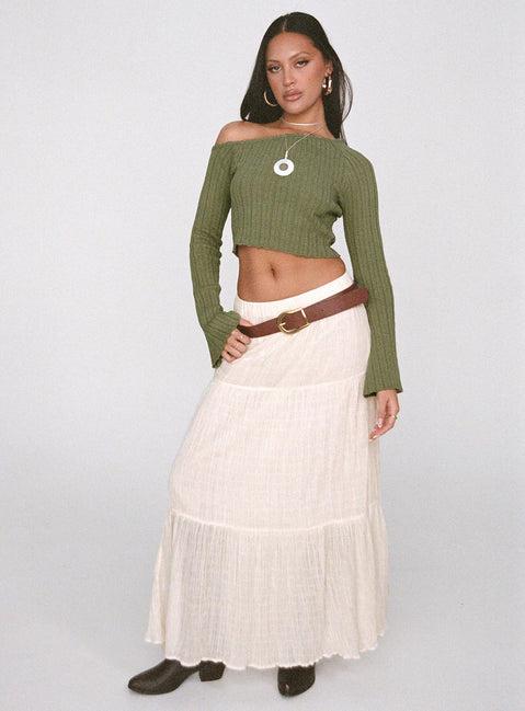 Gilchrist Low Rise Maxi Skirt Ivory Low impact Product Image
